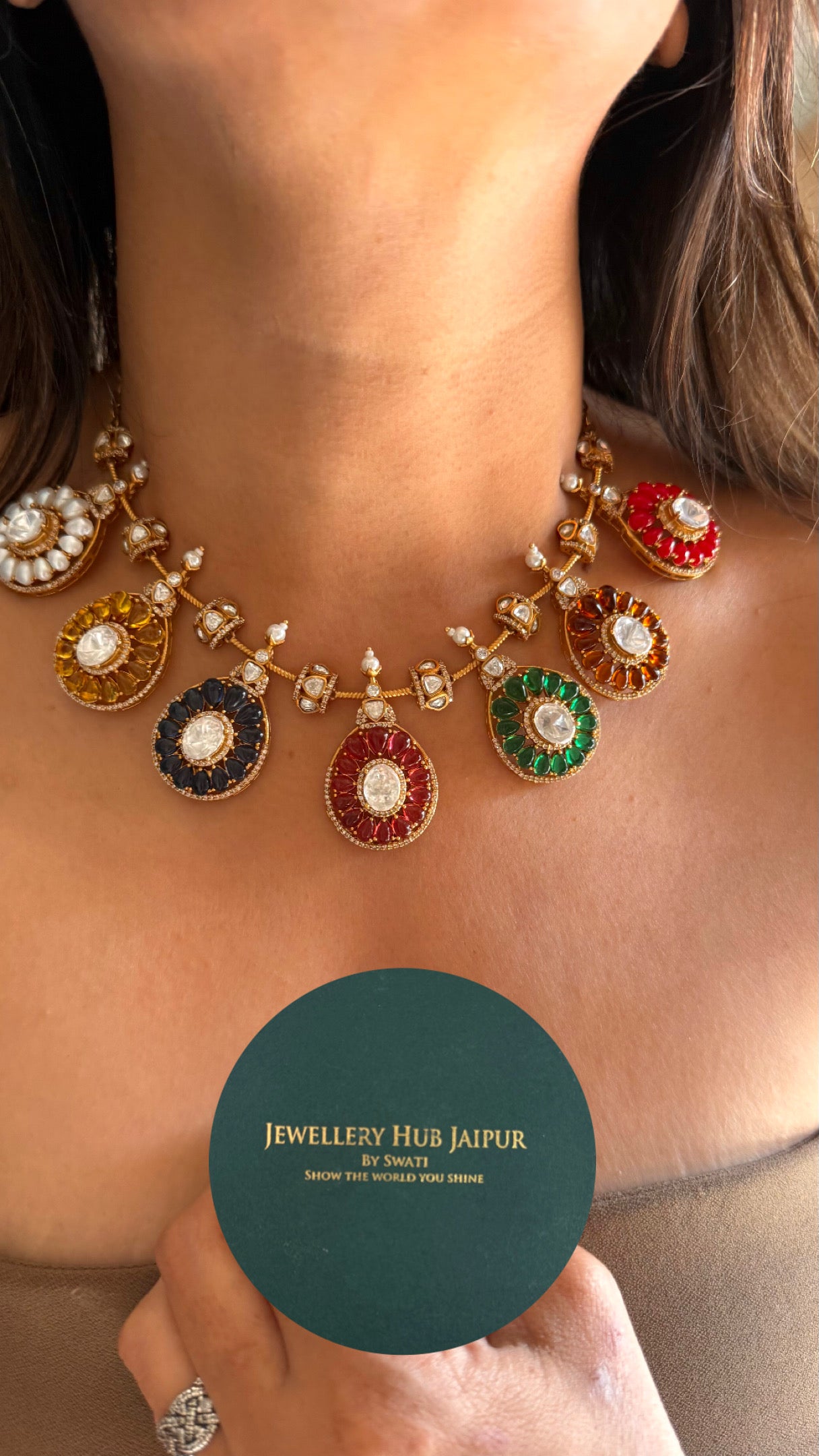 Navratna designer collar Necklace