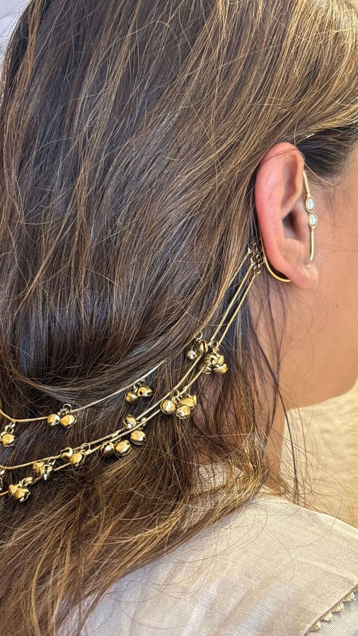 Ear to ear victorian ghungroo hair accessorie
