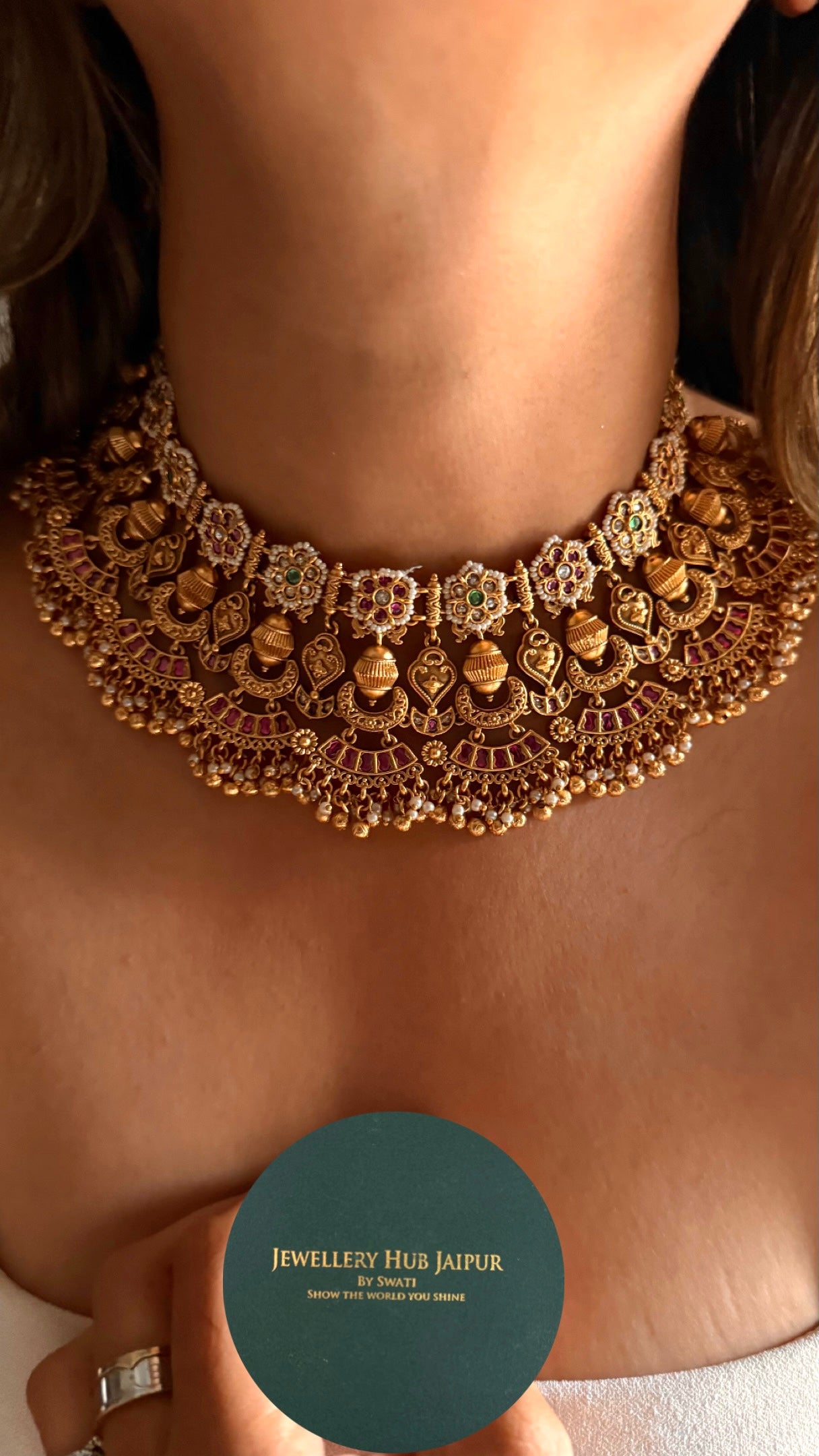 Gold rajwada jadau heritage bridal Necklace