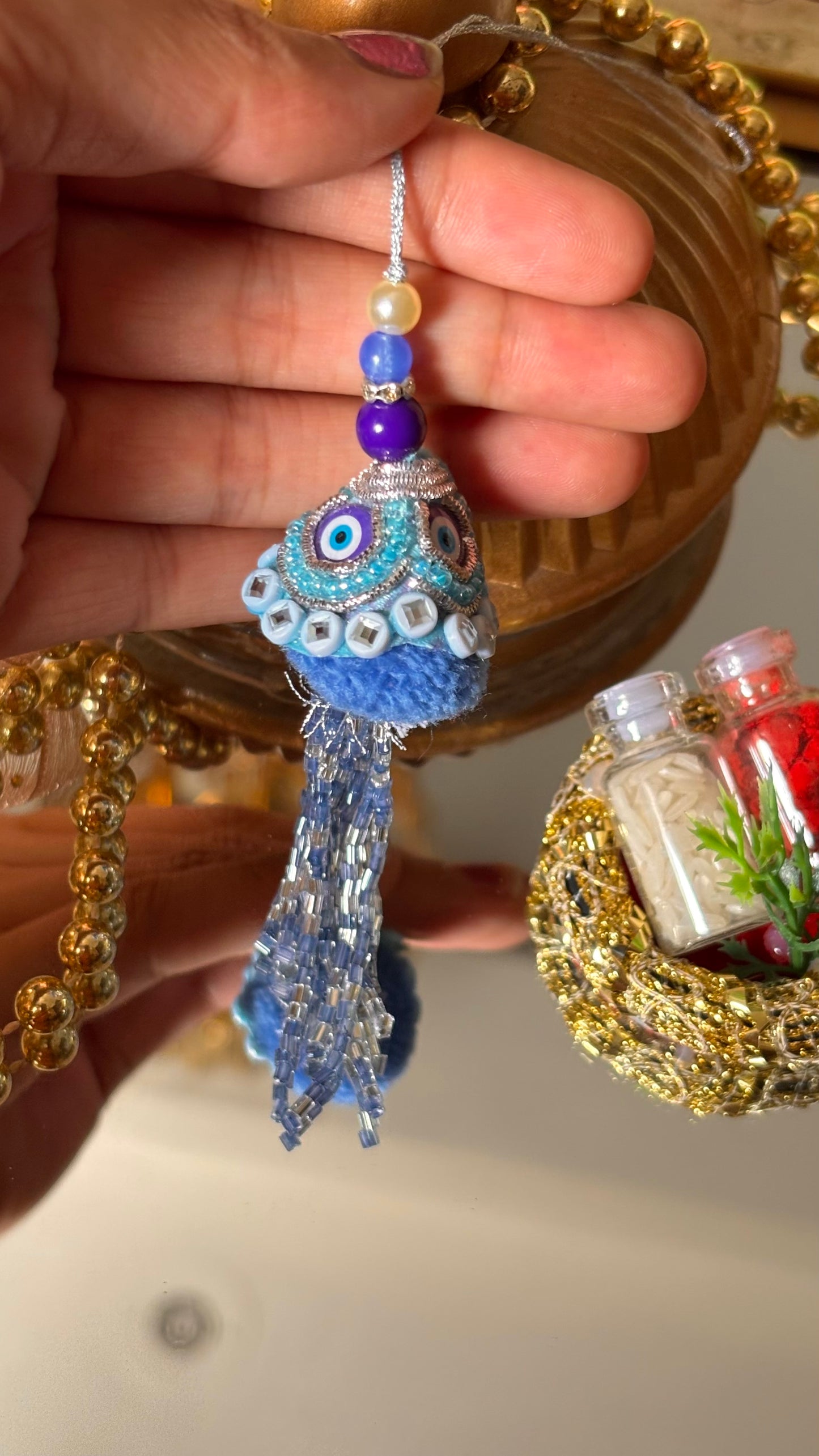Evil eye lumba Rakhi for bhabhi ( shipping will be extra )