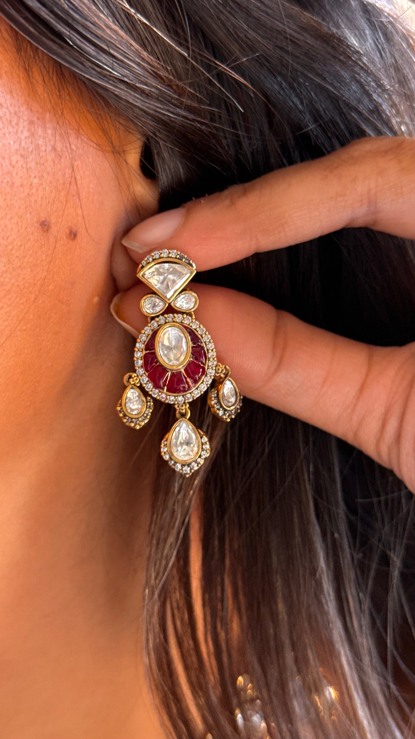 Ruby kat Dana  real moissanite Necklace