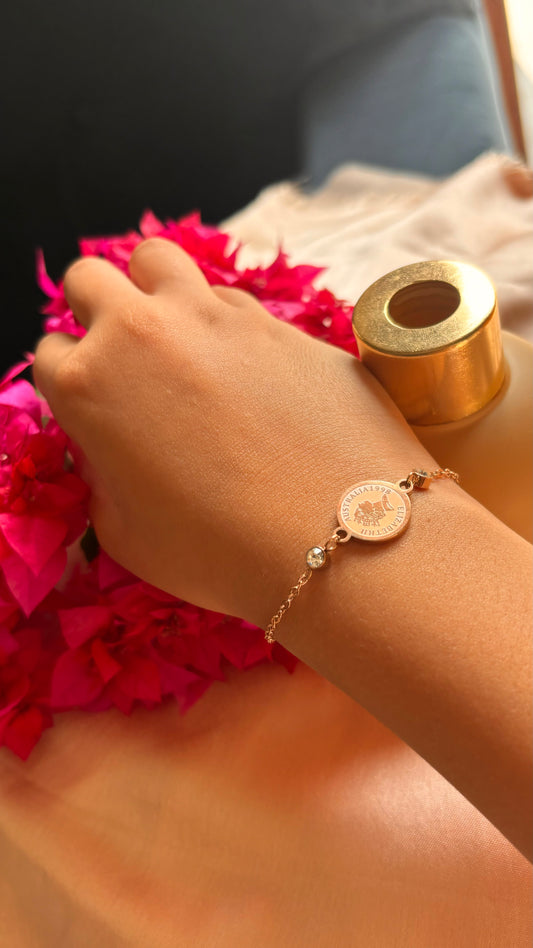 Victorian coin rose gold bracelet
