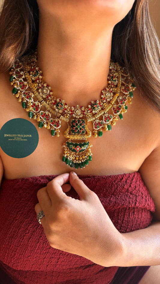 Heritage jewellery, inspired handmade, Pachi Kundan necklace