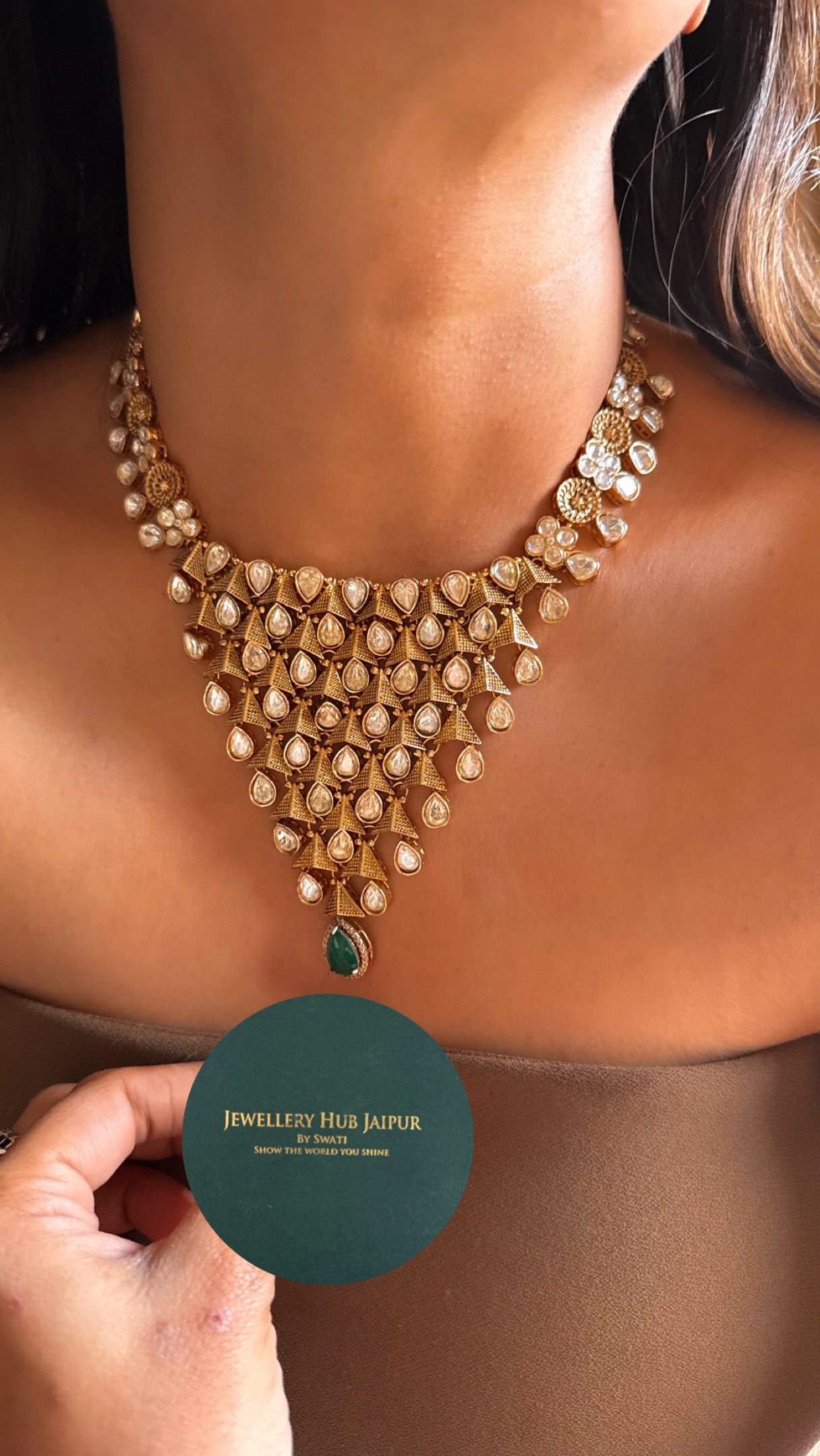 Vintage polki contemporary necklace