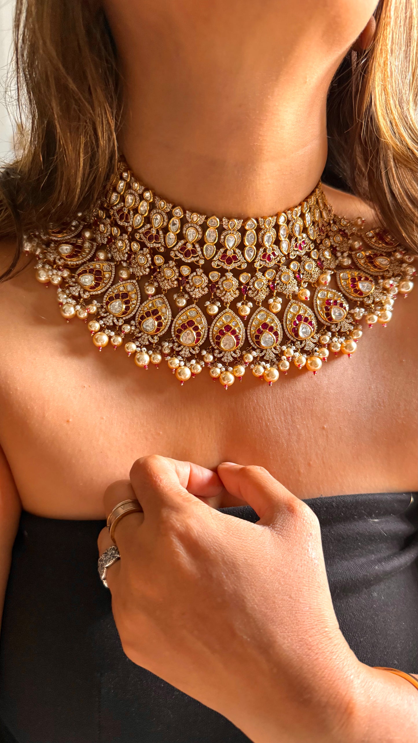 Ruby Bridal dual polish heritage necklace