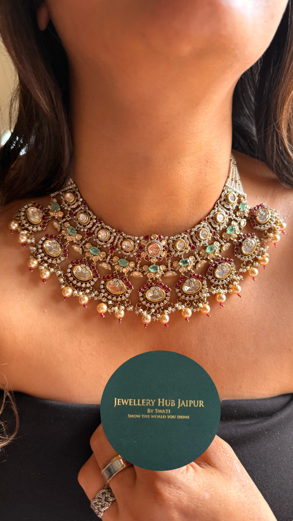 Mint Vintage rajwada necklace sets with jhumki