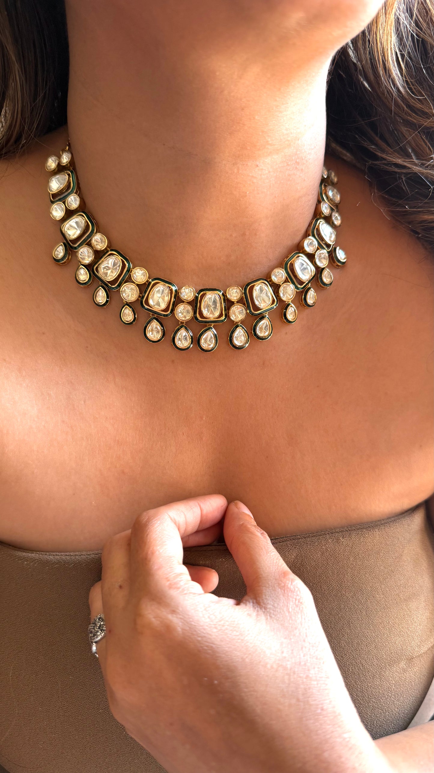 Meenakari Peeli Polki Necklace