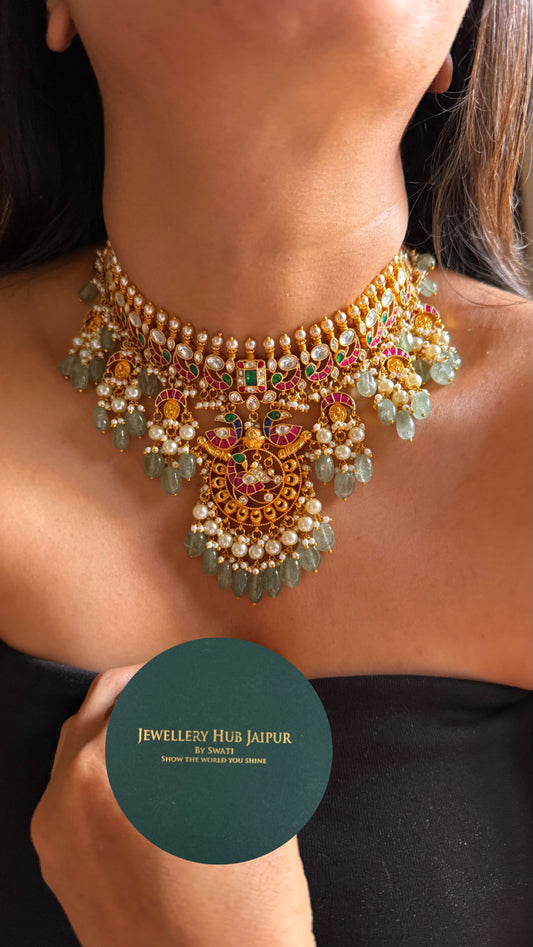 Heritage paachi kundan swarn Necklace