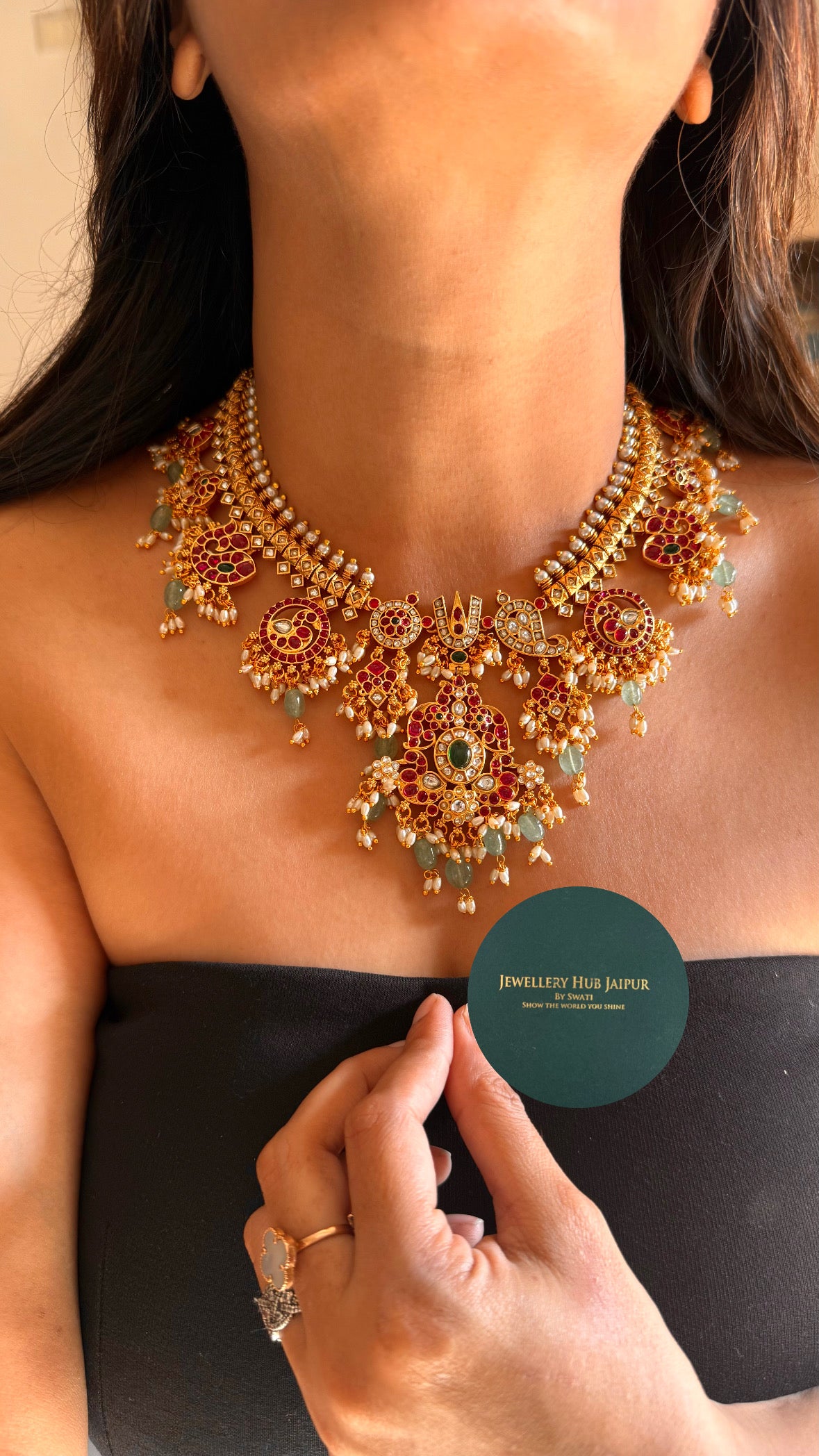 Heritage polki rajwada jadau haar