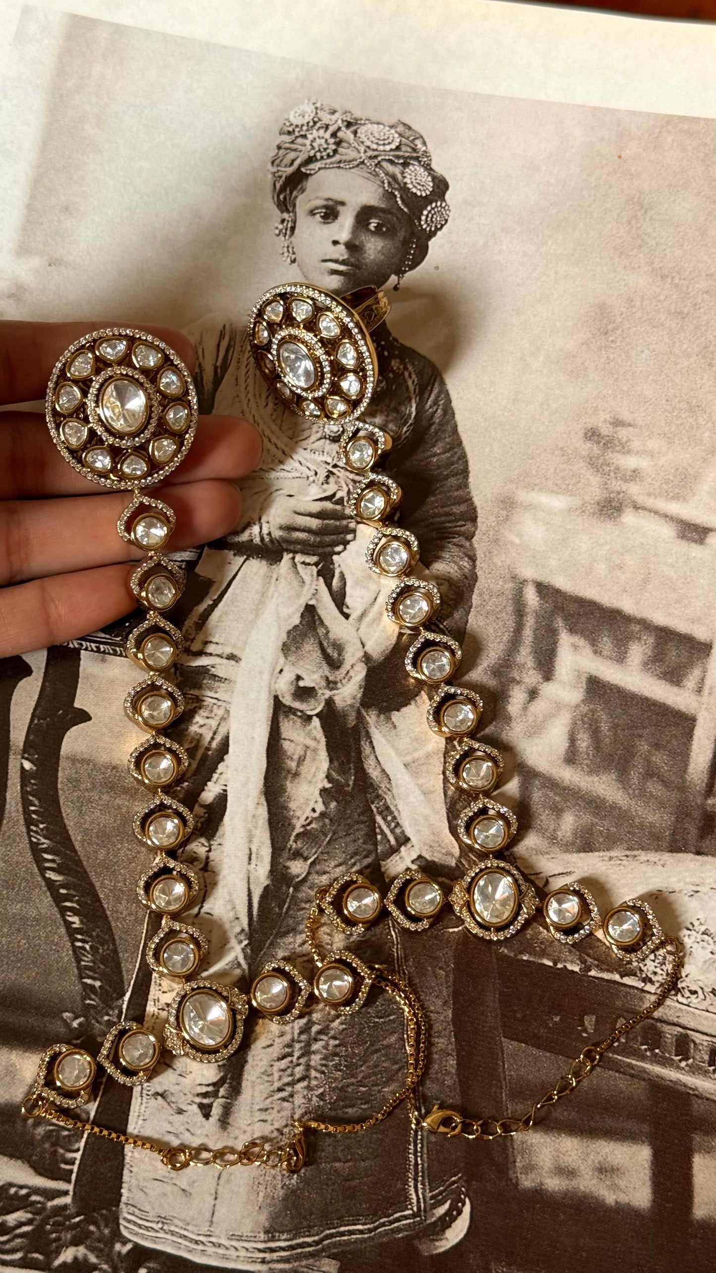 Emerald  with doublet stone bridal combo Necklace