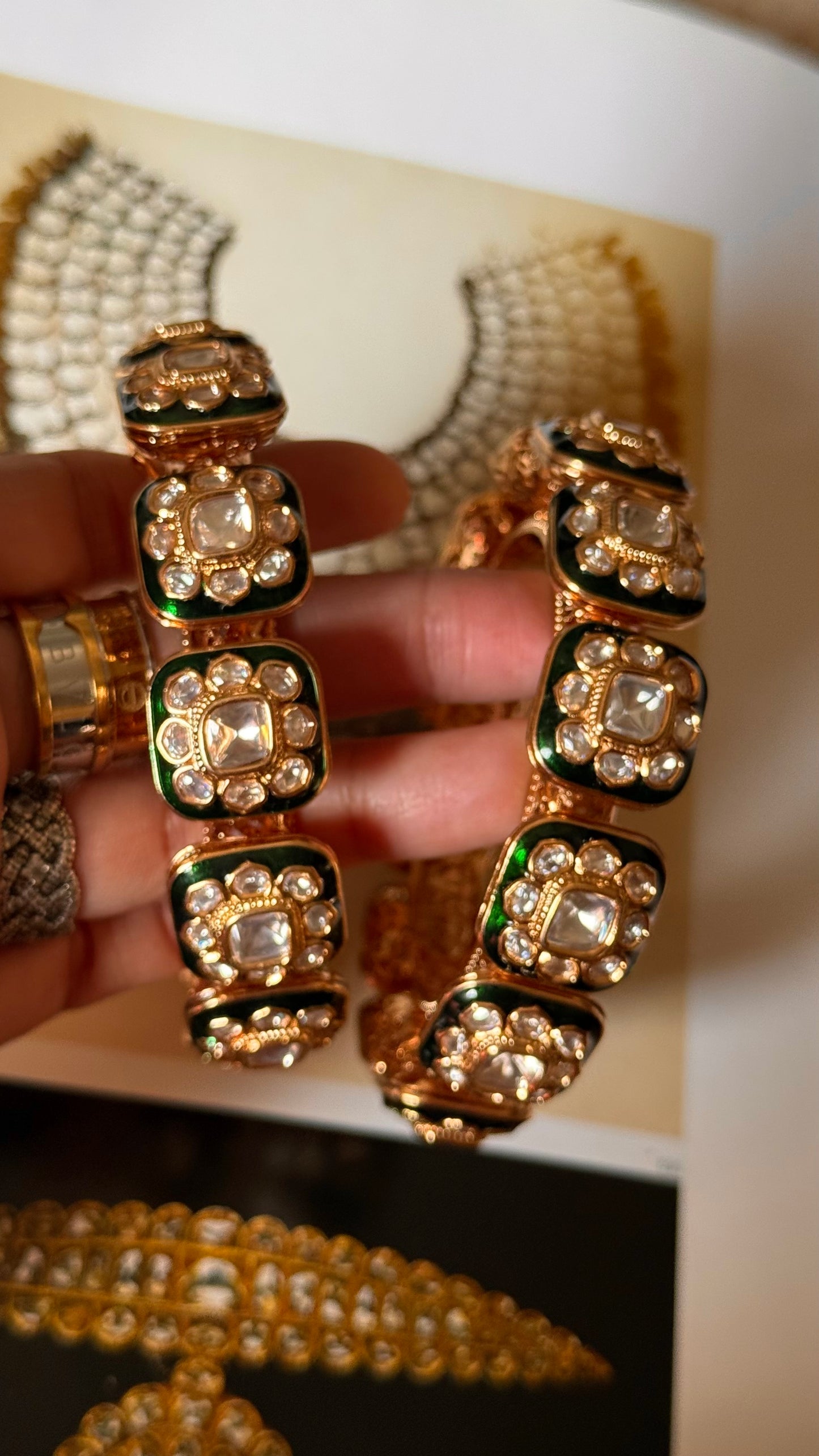 Emerald polki bangdi styles bangles