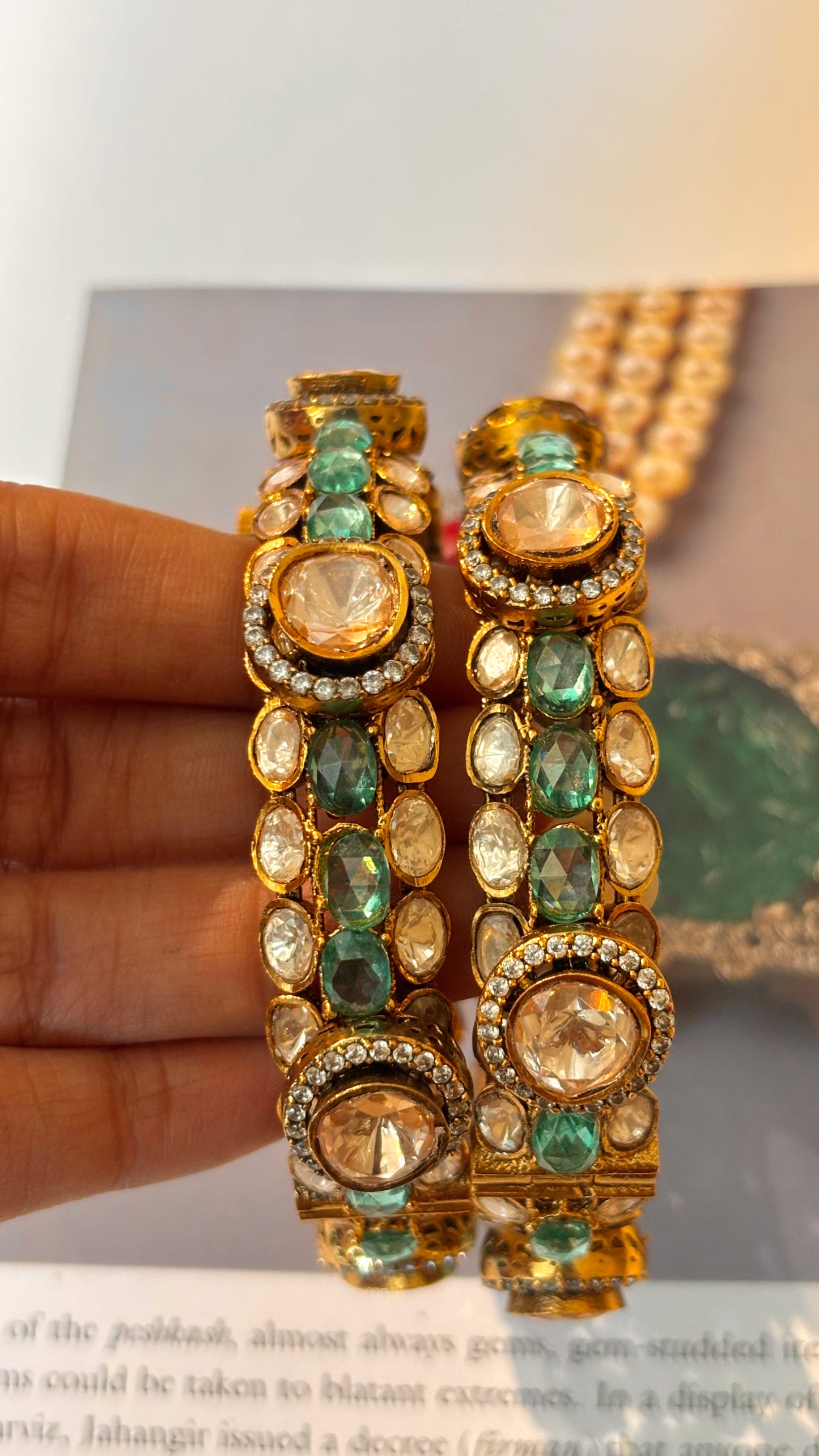 Emerald Swarovski peeli polki combo