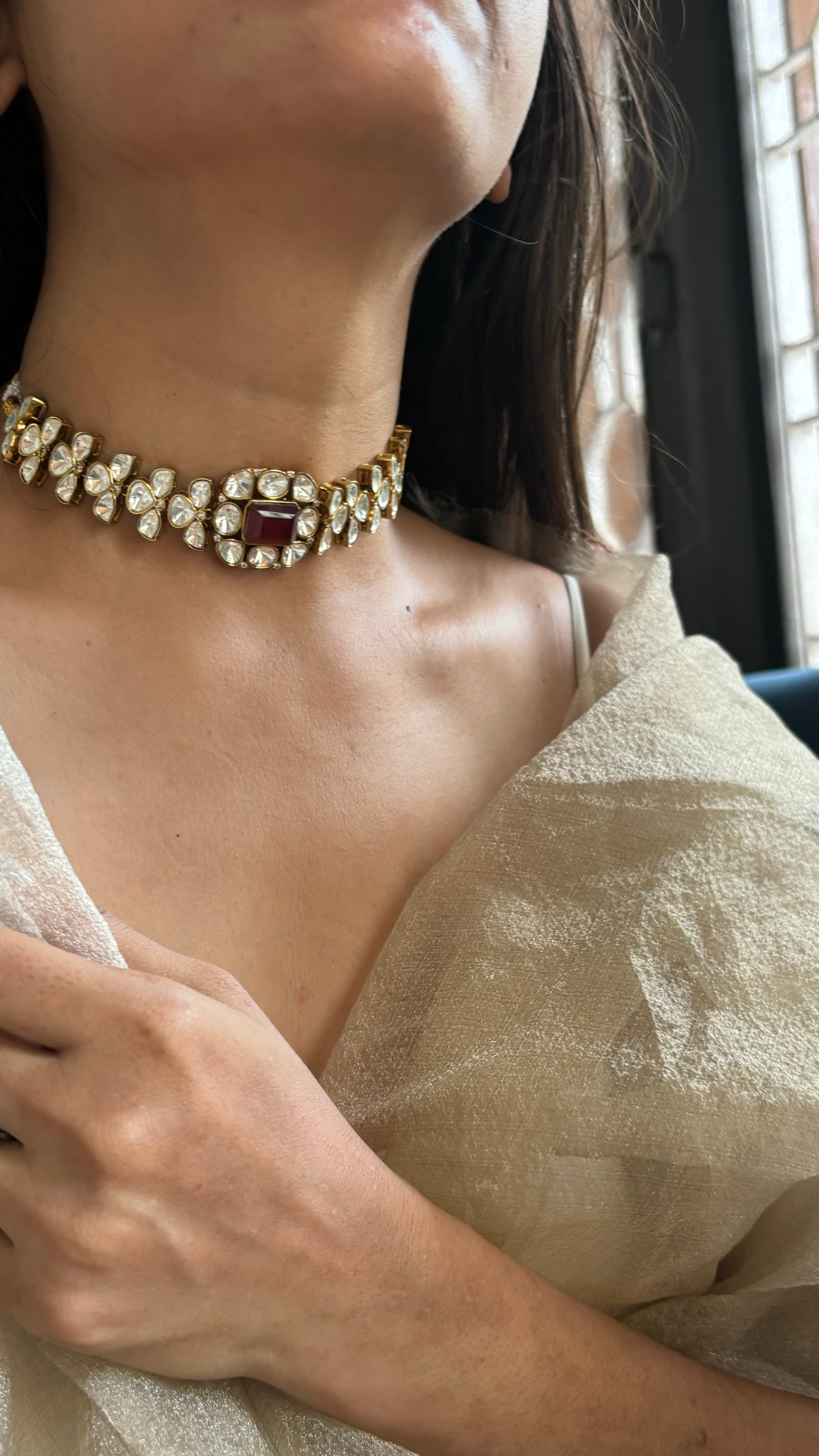 Ruby minimalist choker