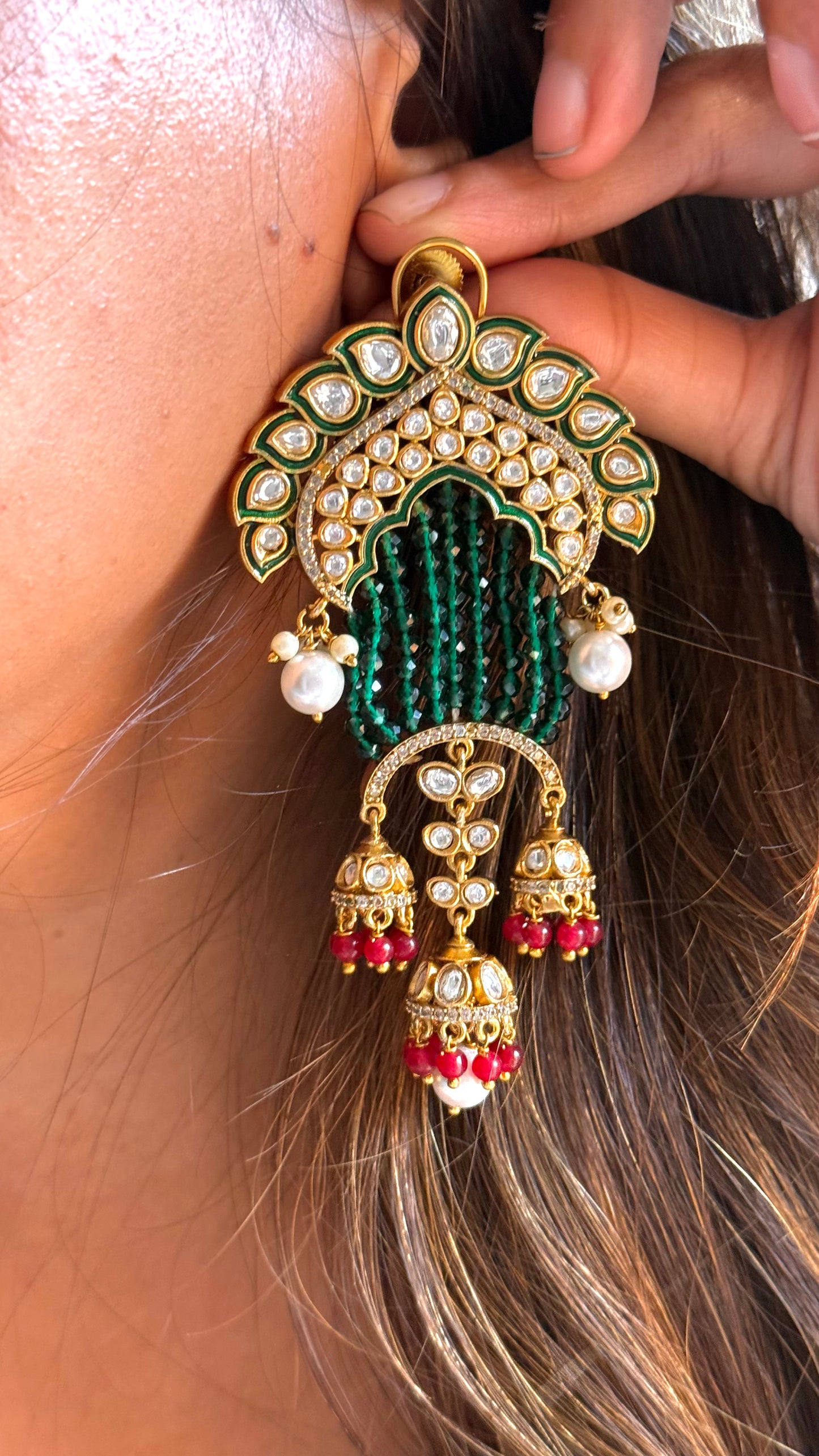 Meenakari Crown dangler with jhumki detailing