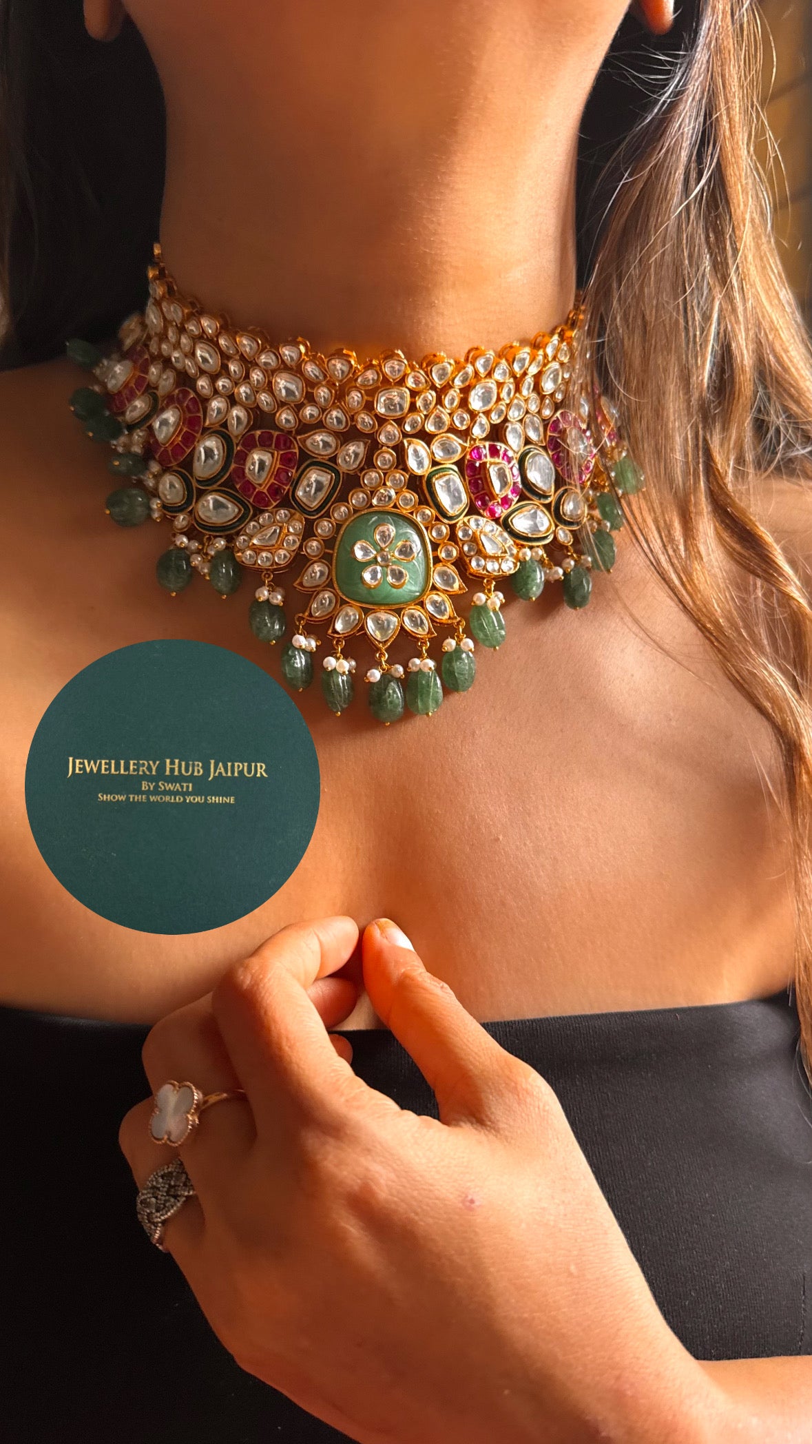 Tarinika Mixed Polki heritage Choker necklace set