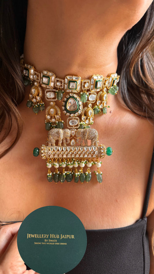 Gaj nakashi on meenakri Necklace