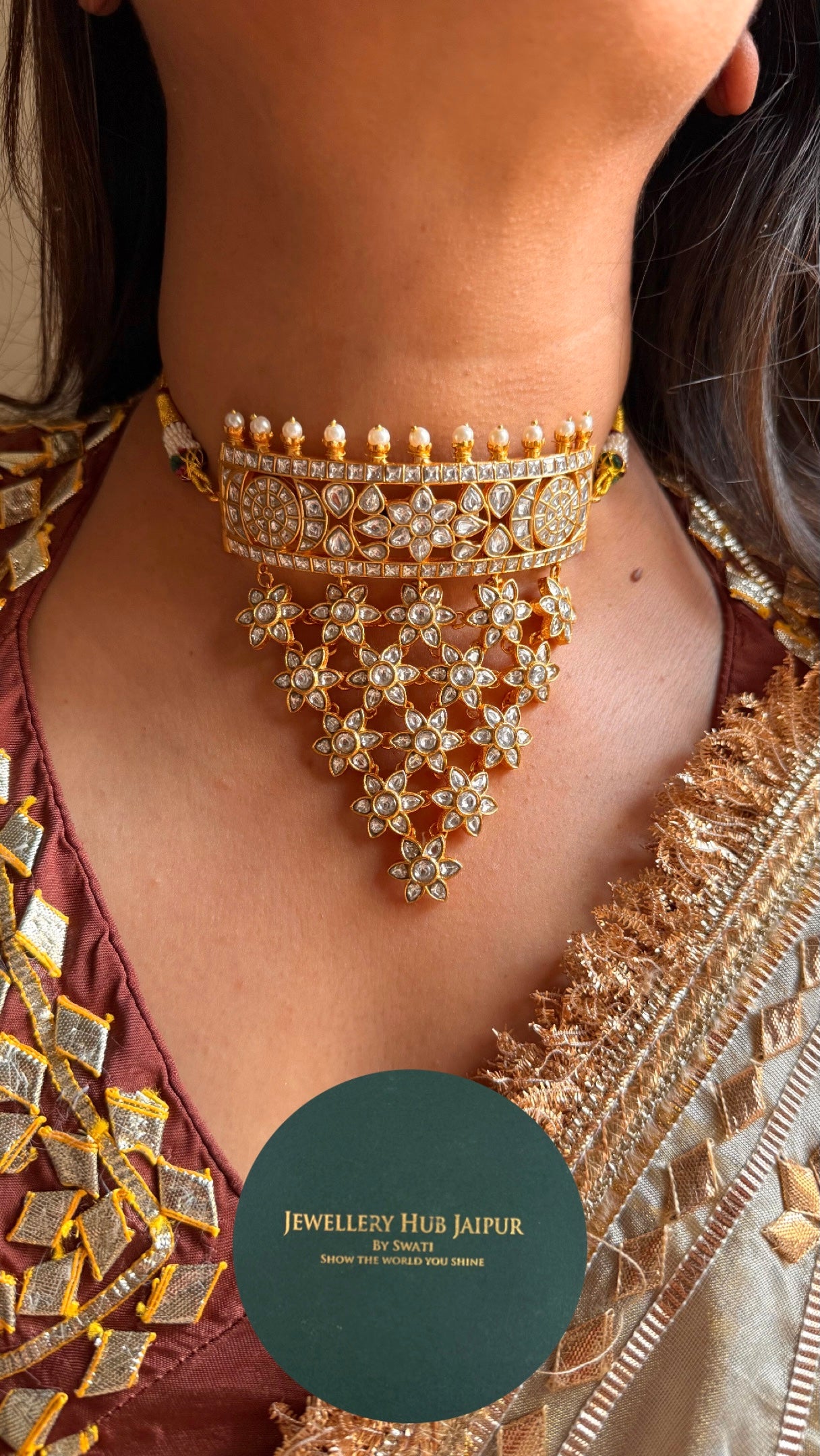 Ranisa inspired paachi Kundan Necklace