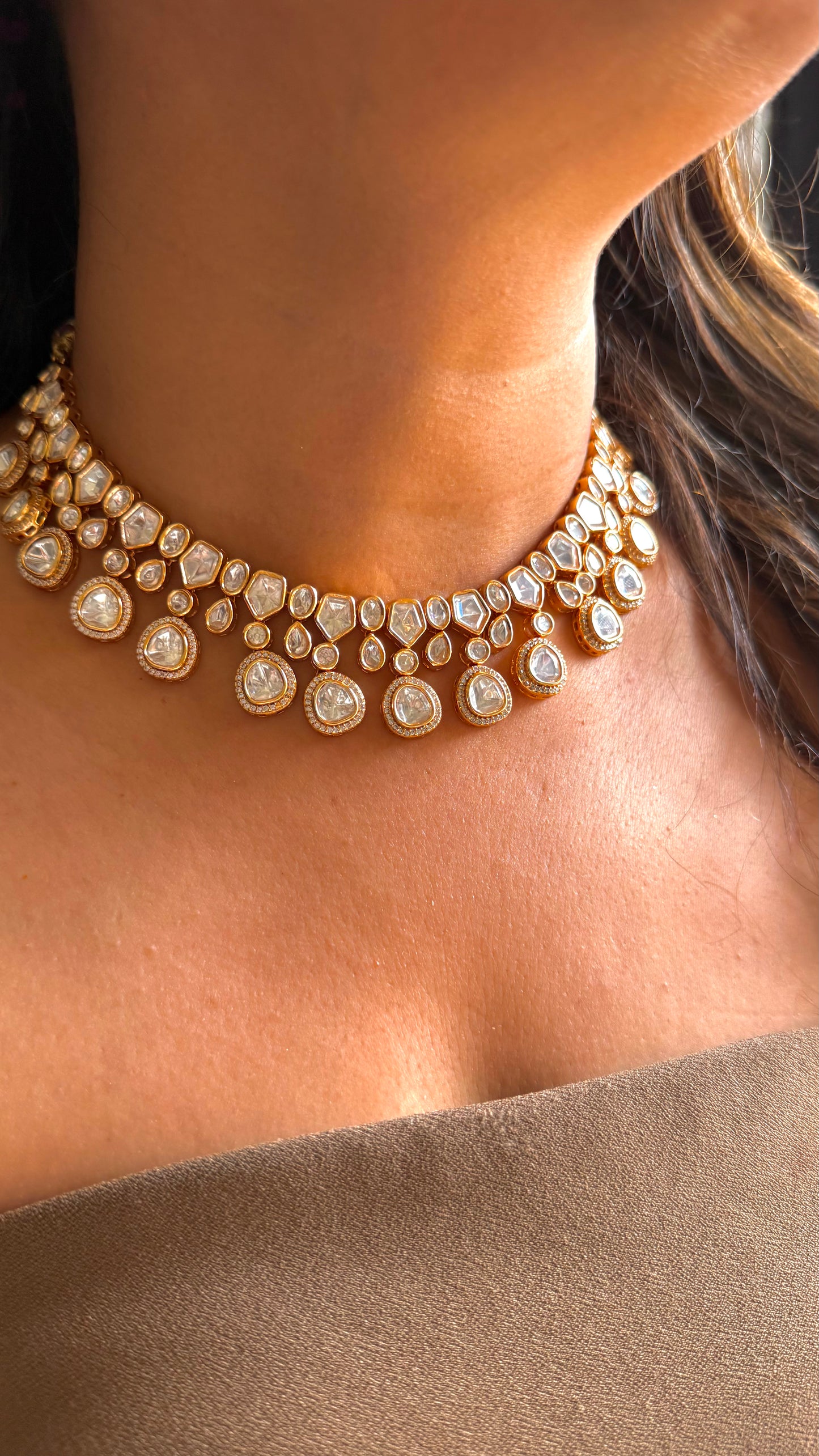 Polki Designer Collar Necklace