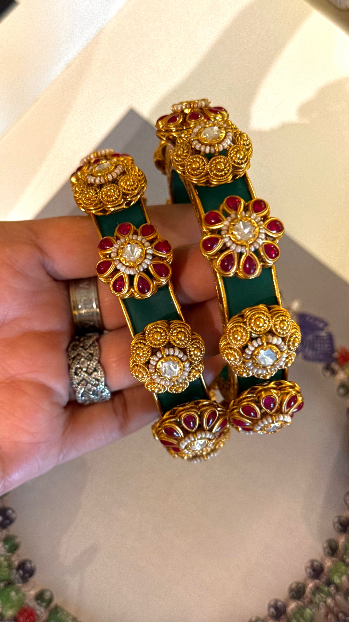 Emerald & Ruby Royal Heritage bangles