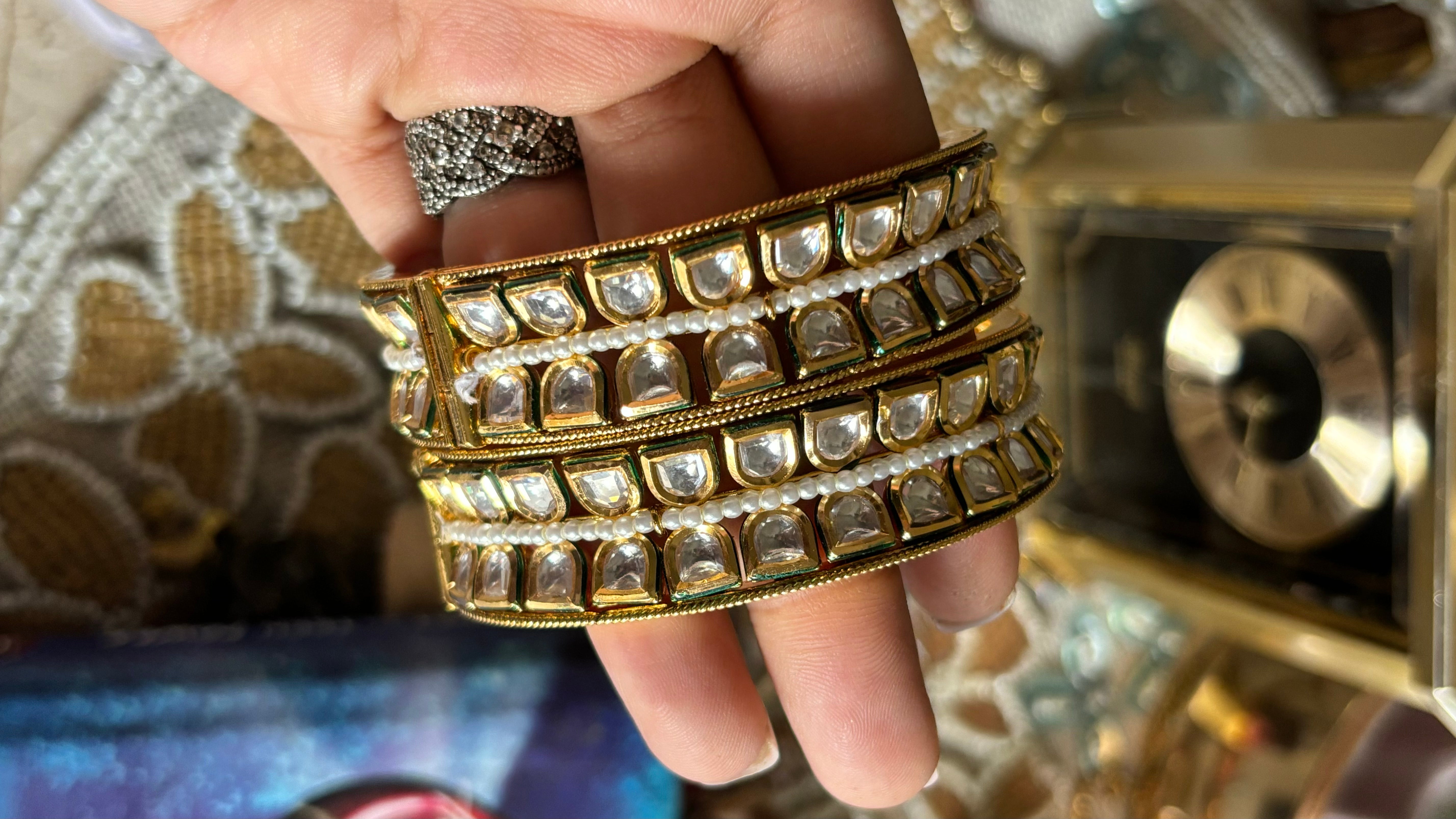 Ac kundan meenakari bangles