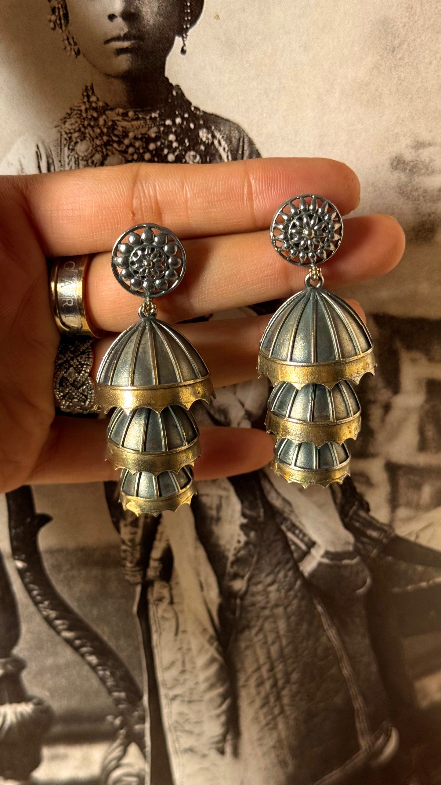 Amber tribal layered jhumki