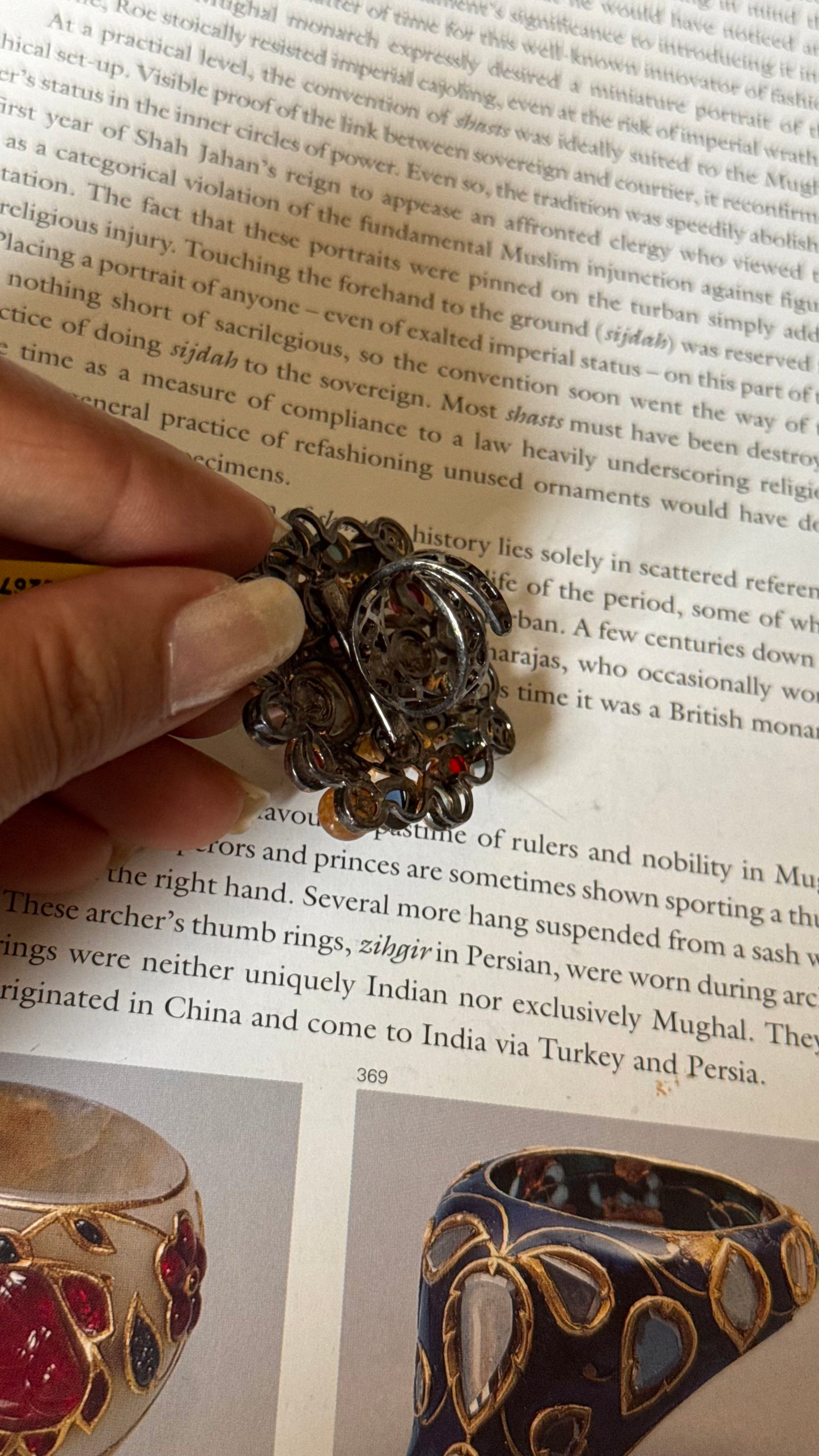 Sabyasachi inspired with multicoloured granite adjustable ring