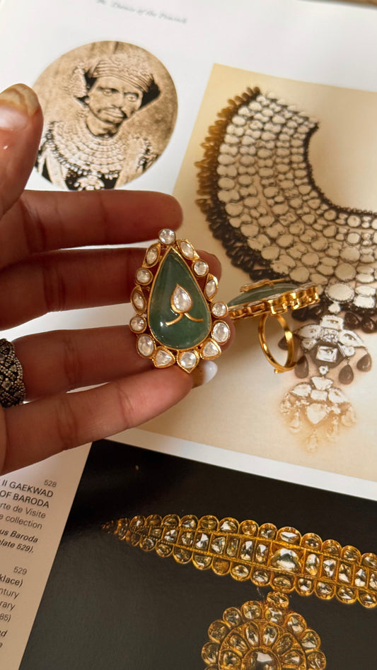 Panna mint inlay ring