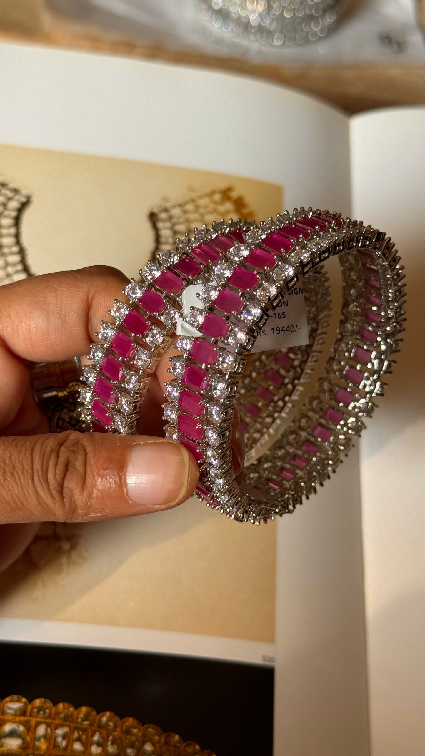 Ruby diamond bangles