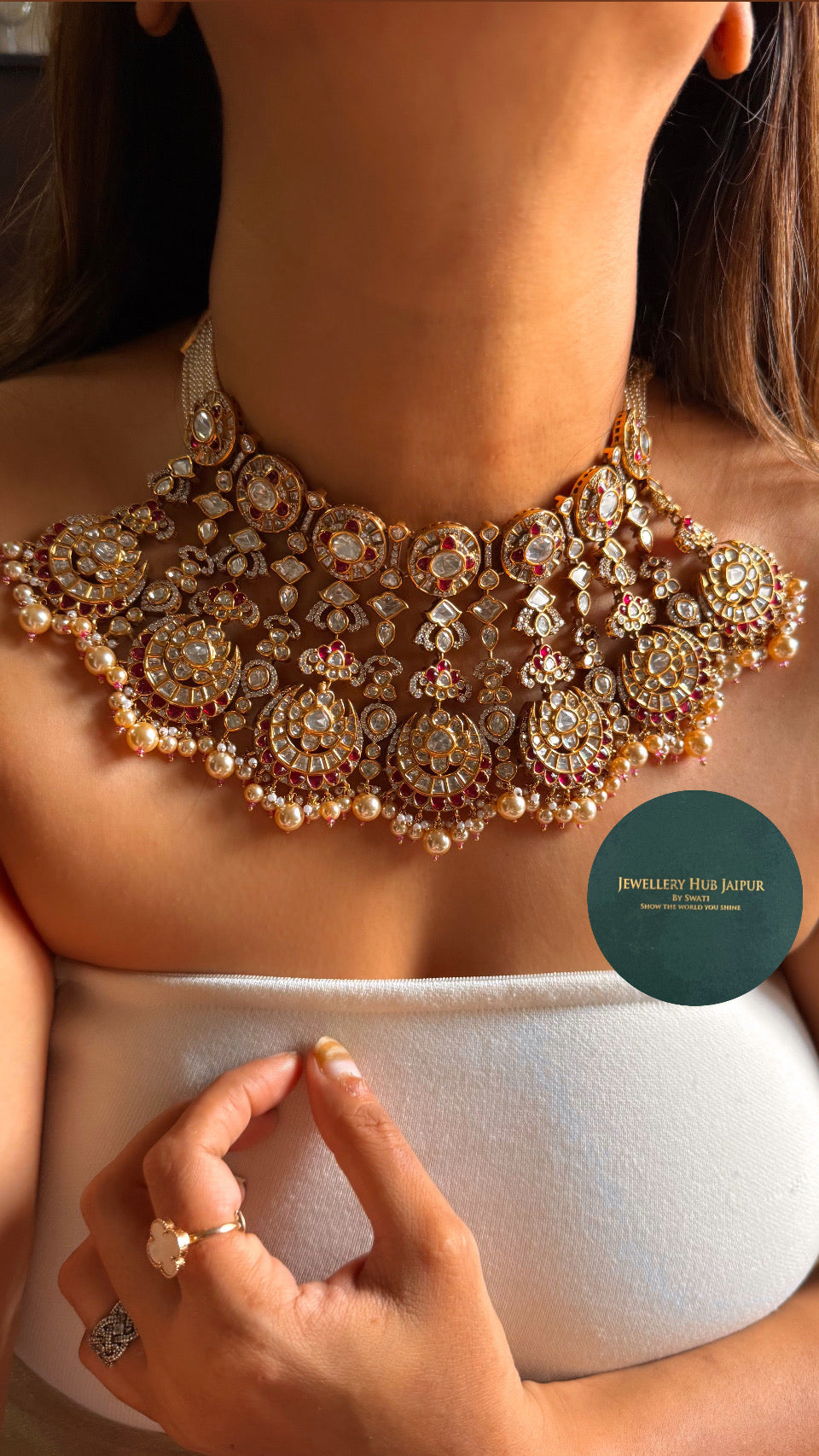 Heritage Ruby chand Bali heritage Choker set