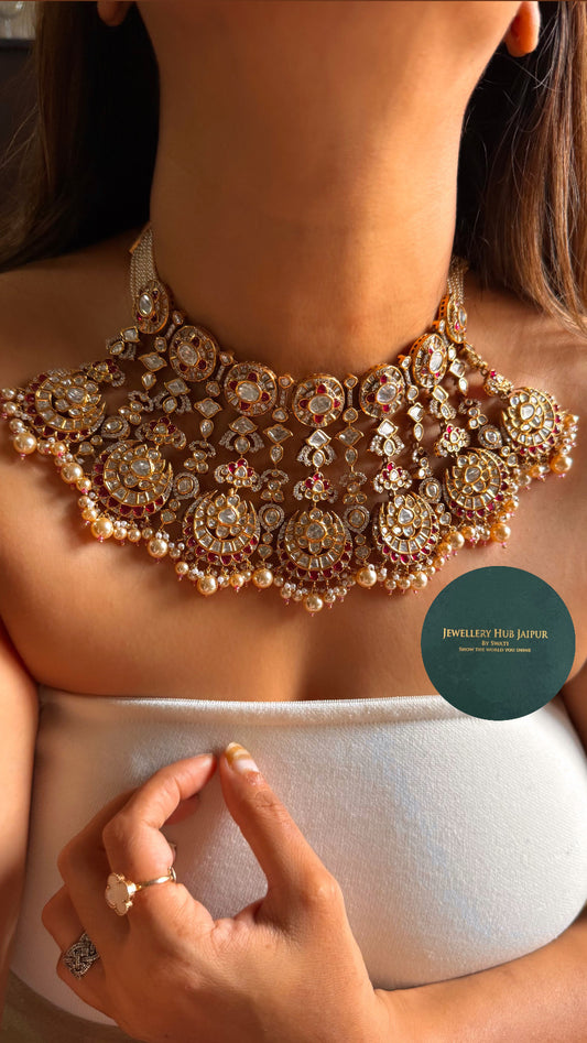 Heritage Ruby chand Bali heritage Choker set