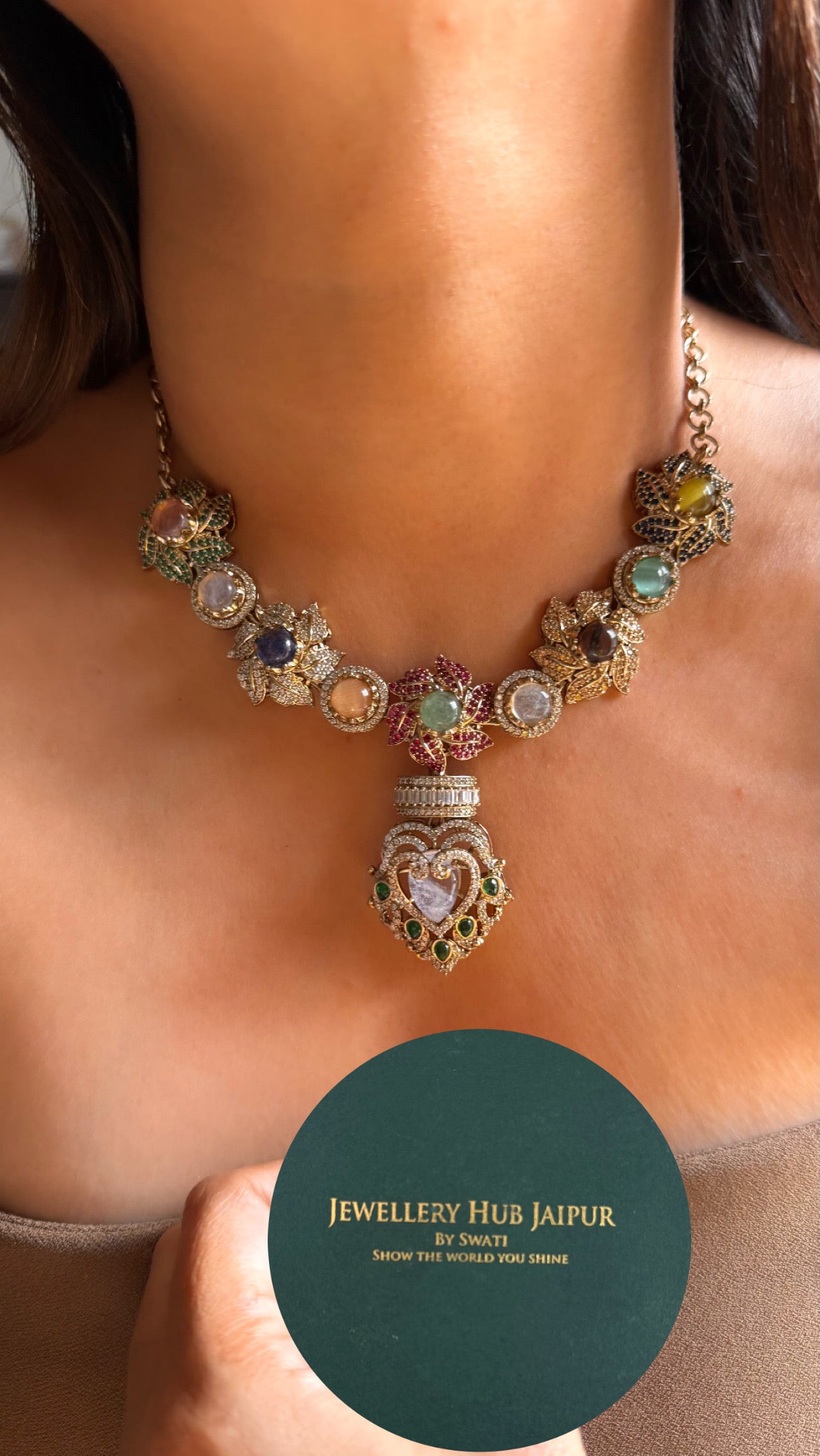 Sabyasachi inspired with natural stone designer Necklace
