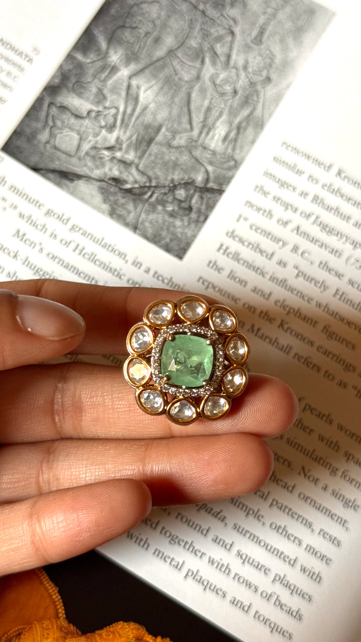 Mint doublet real moissanite Ring