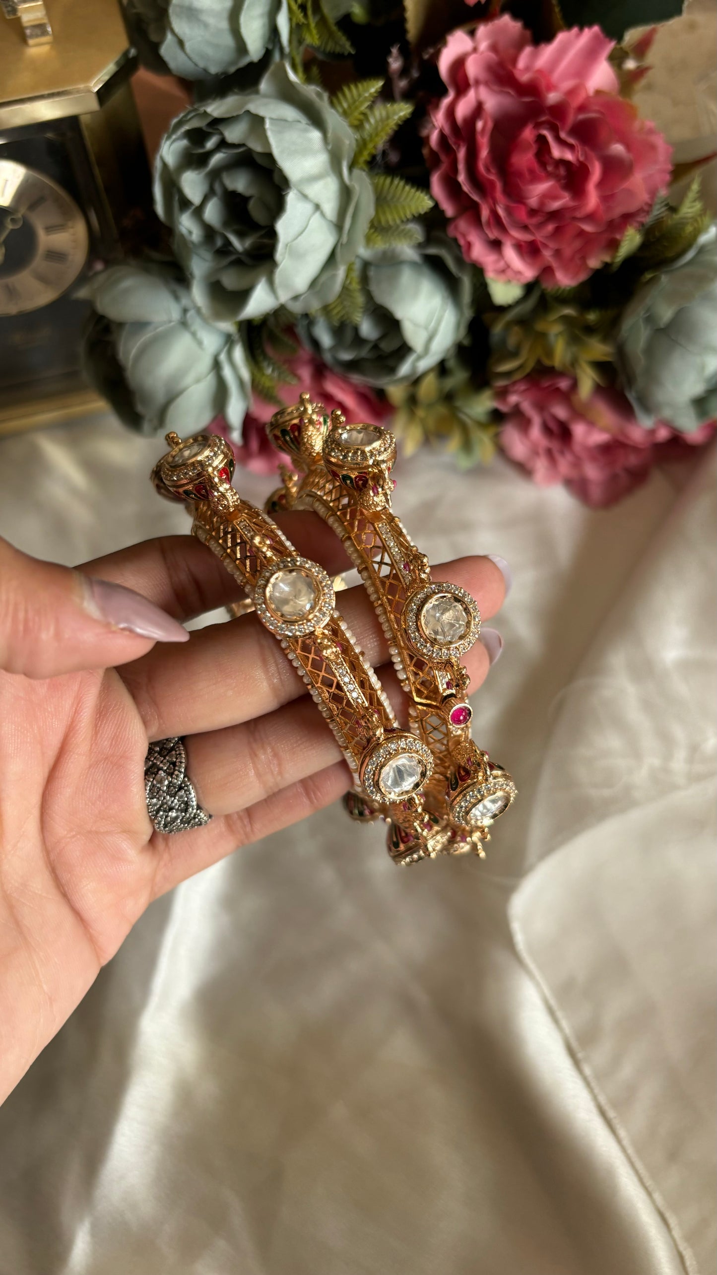 Moissanite polki bangdi bangles