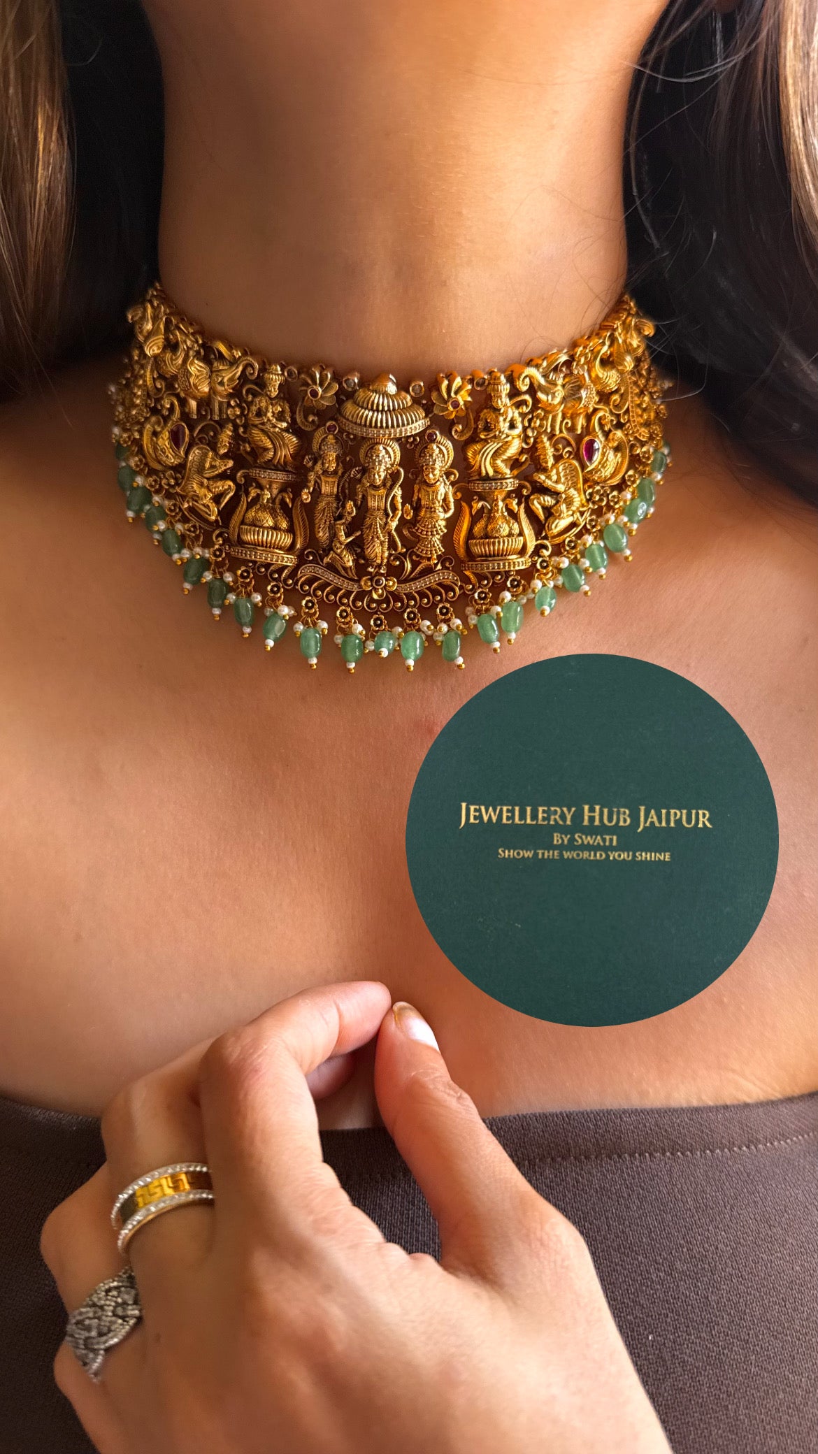 Lord ram and goddess sita inspired by Ramayan choker set