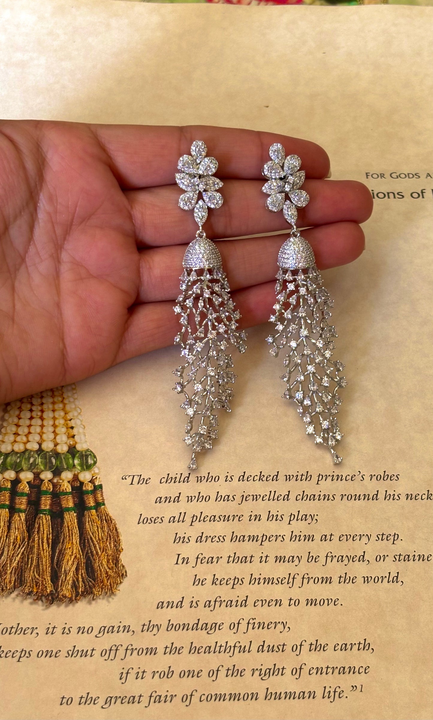 CZ diamond Rhodium Polish danglers