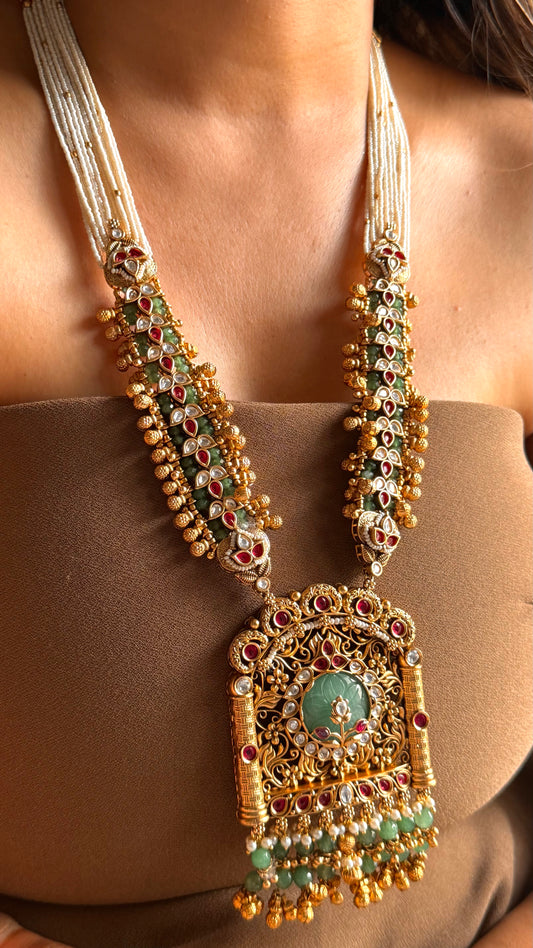 Mint & rani pink rajwada long set