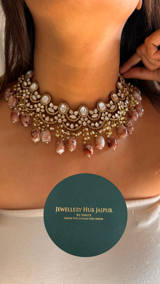 Sabyasachi inspired victorian polki necklace