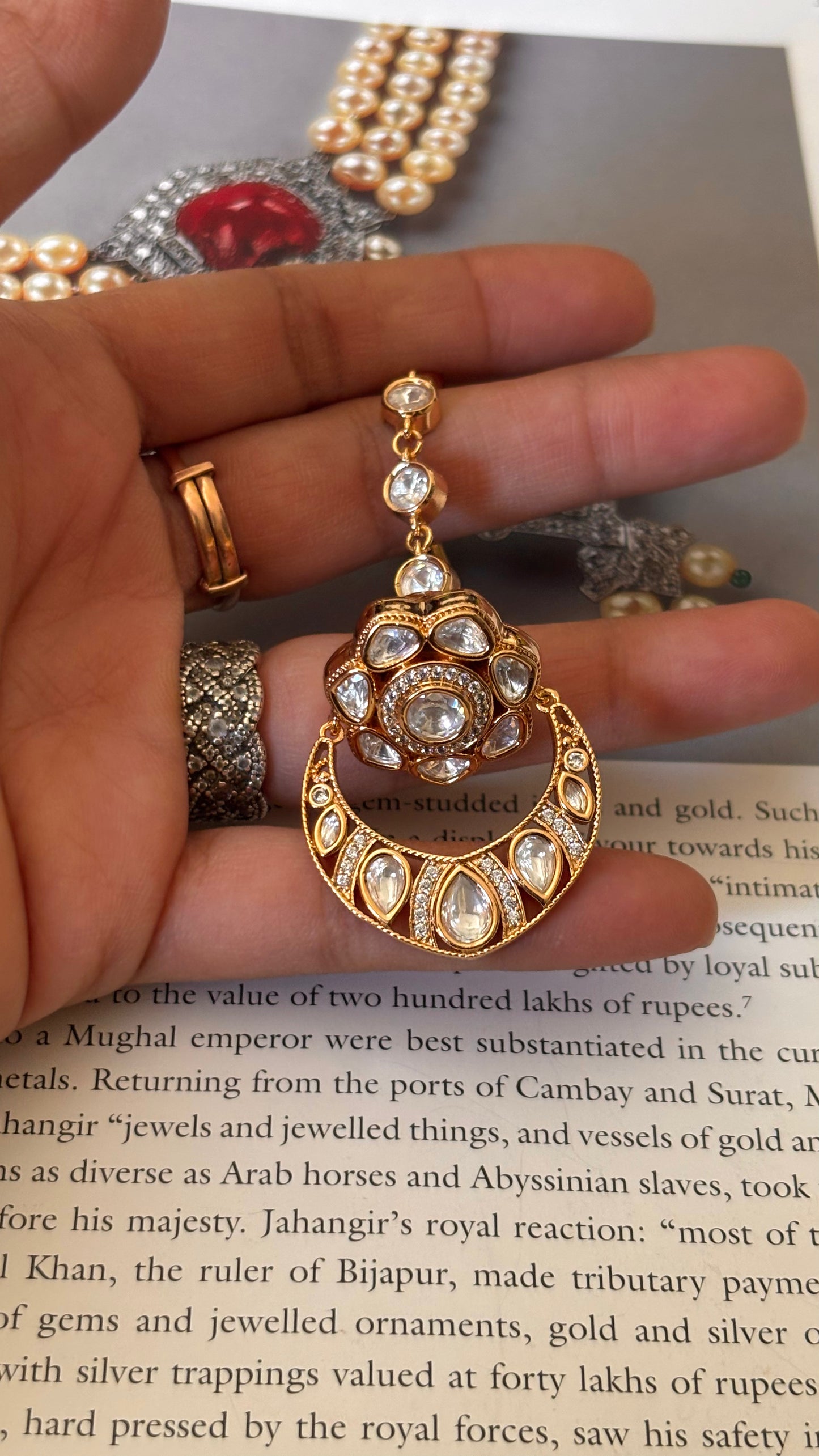 Polki floral chandbali Borla