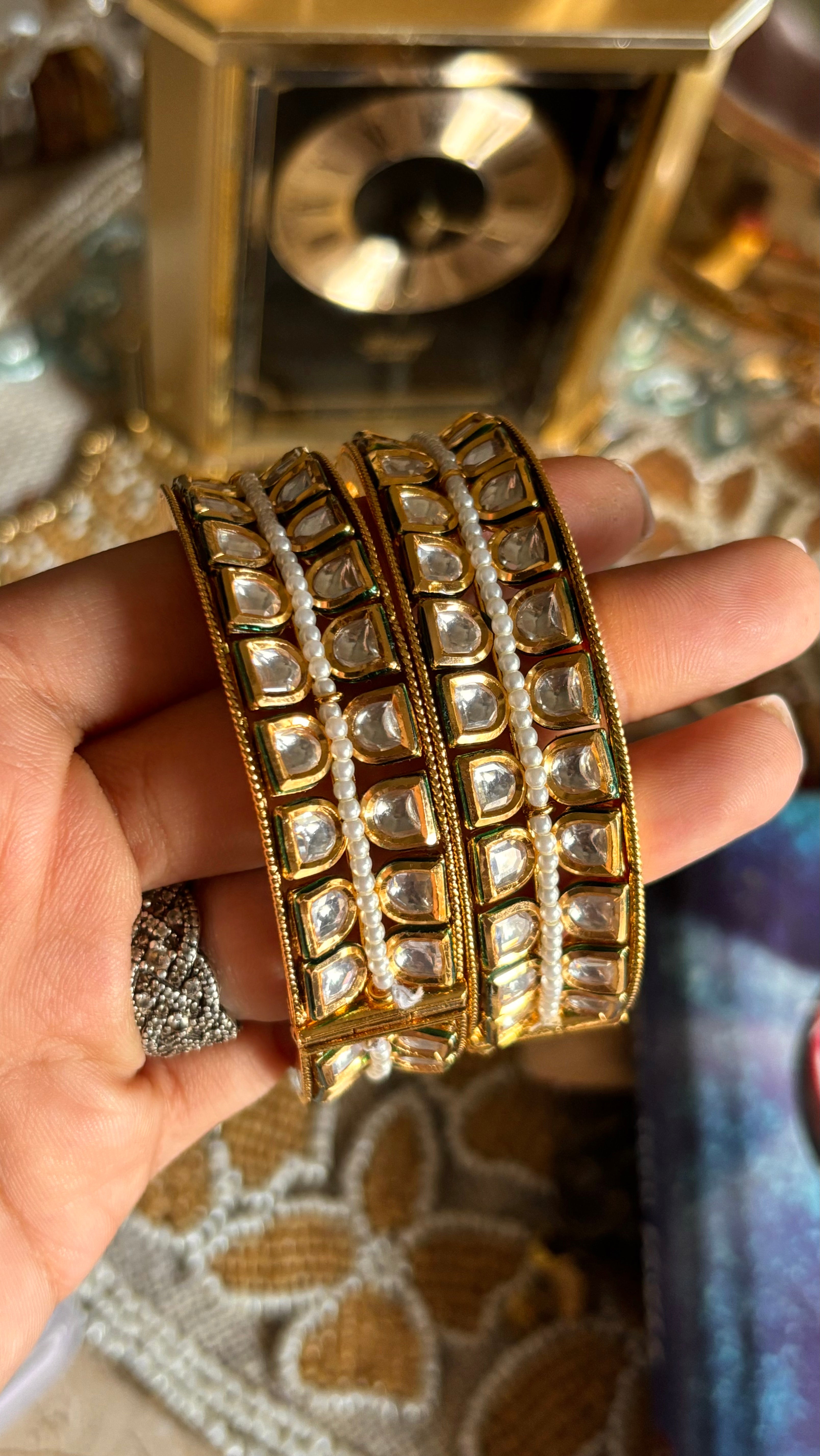 Ac kundan meenakari bangles