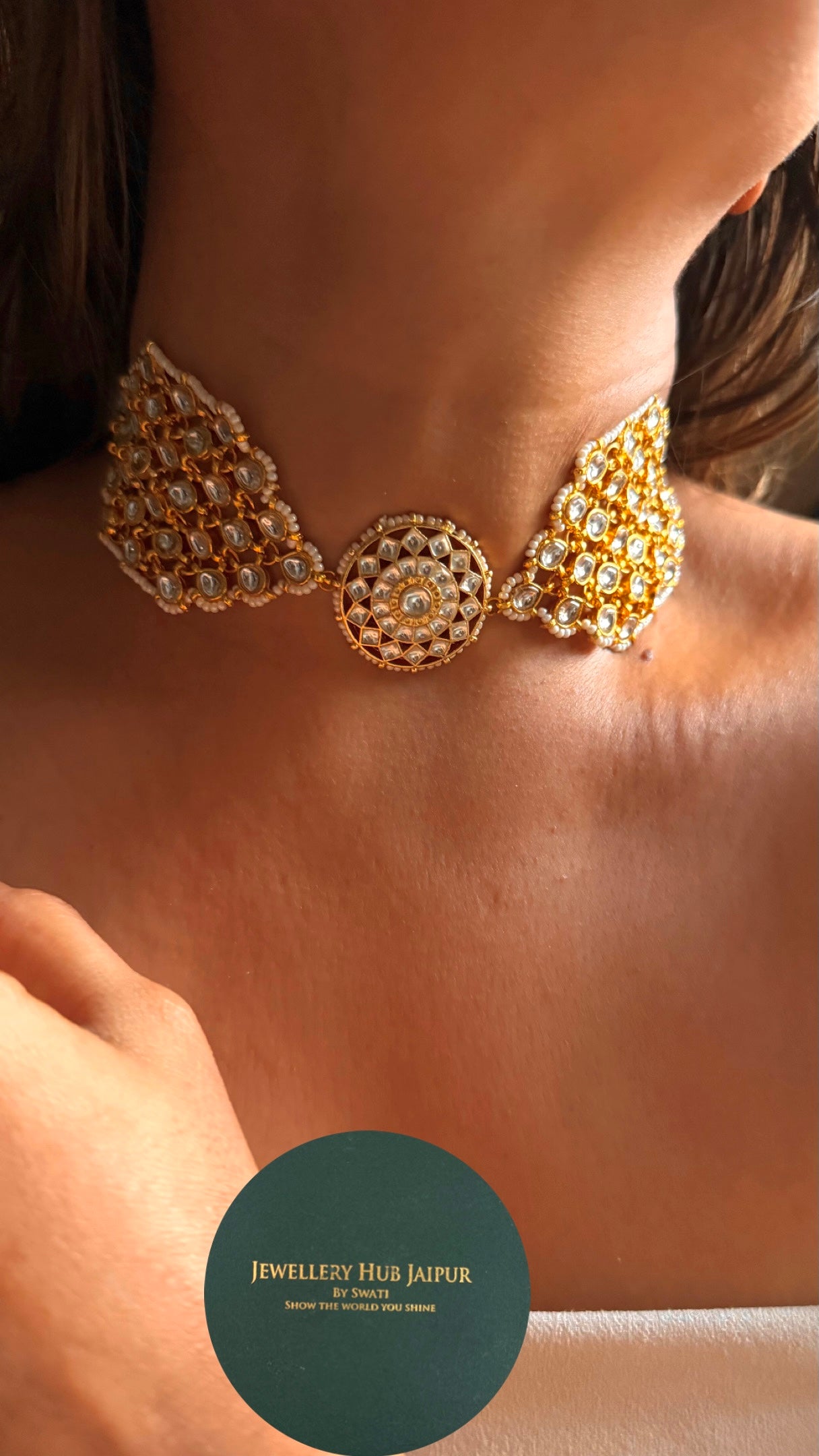 Floral real moissanite designer Necklace