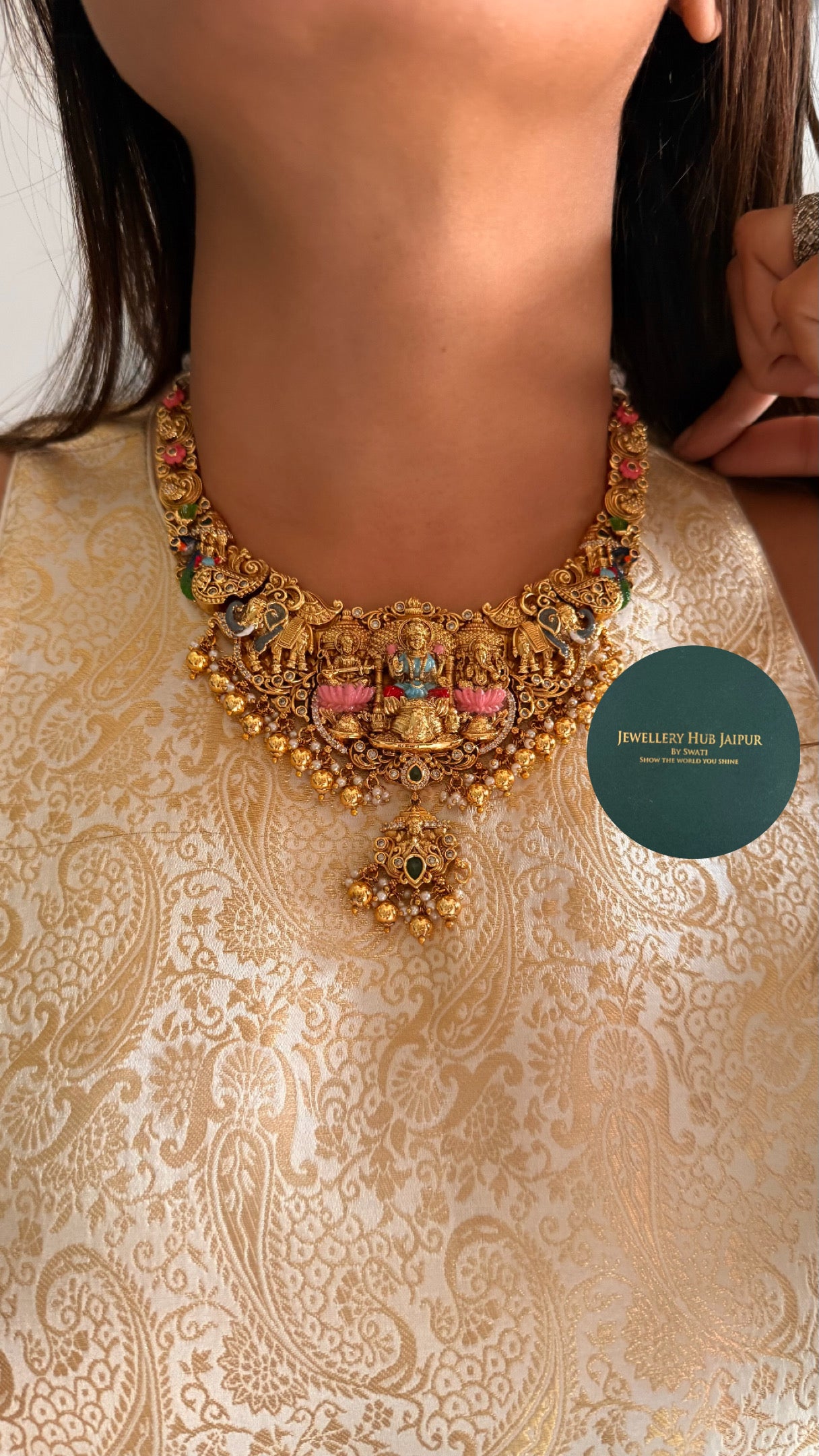 TRI Laxmi temple necklace