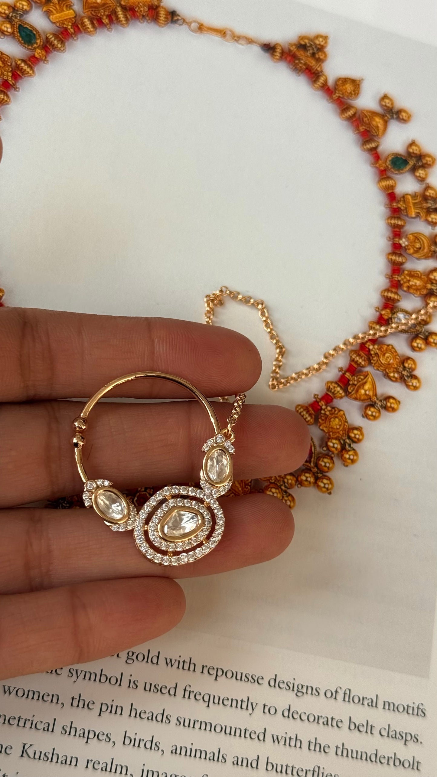 cz diamond uncut polki Nath