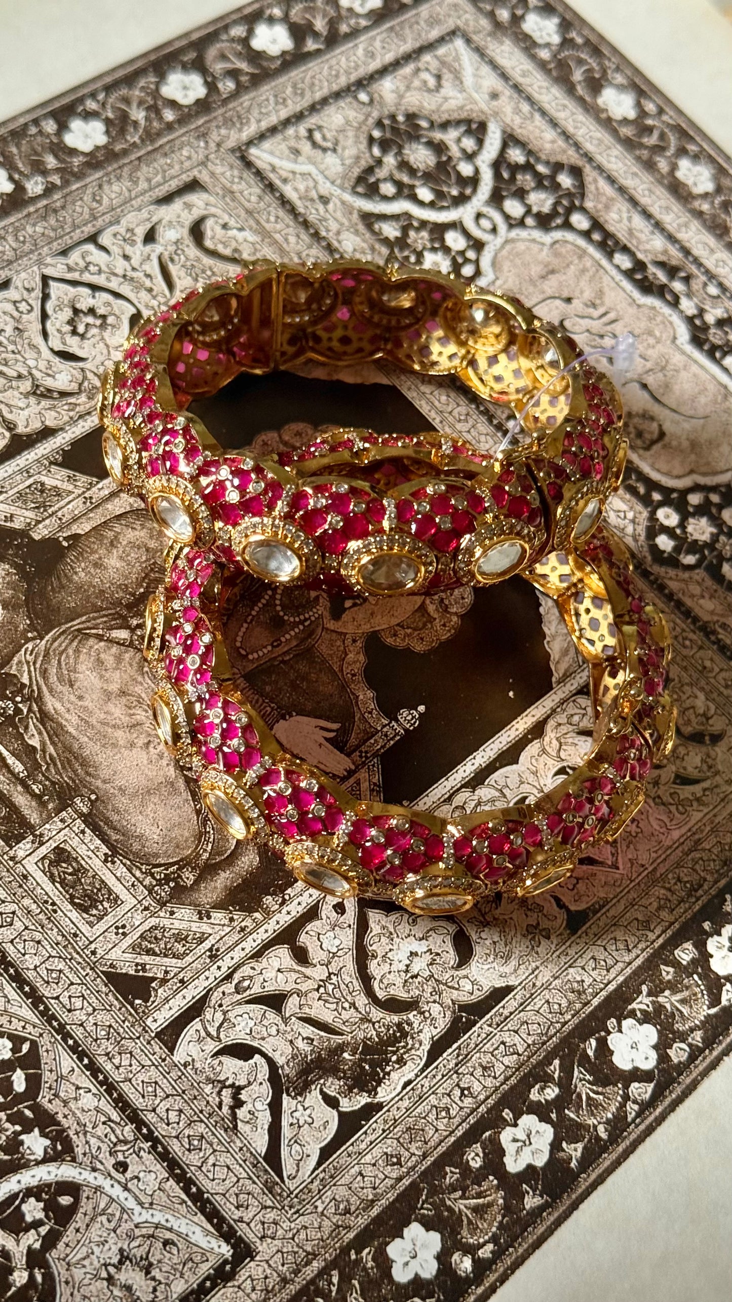 Rani pink katdana moissanite openable bangle