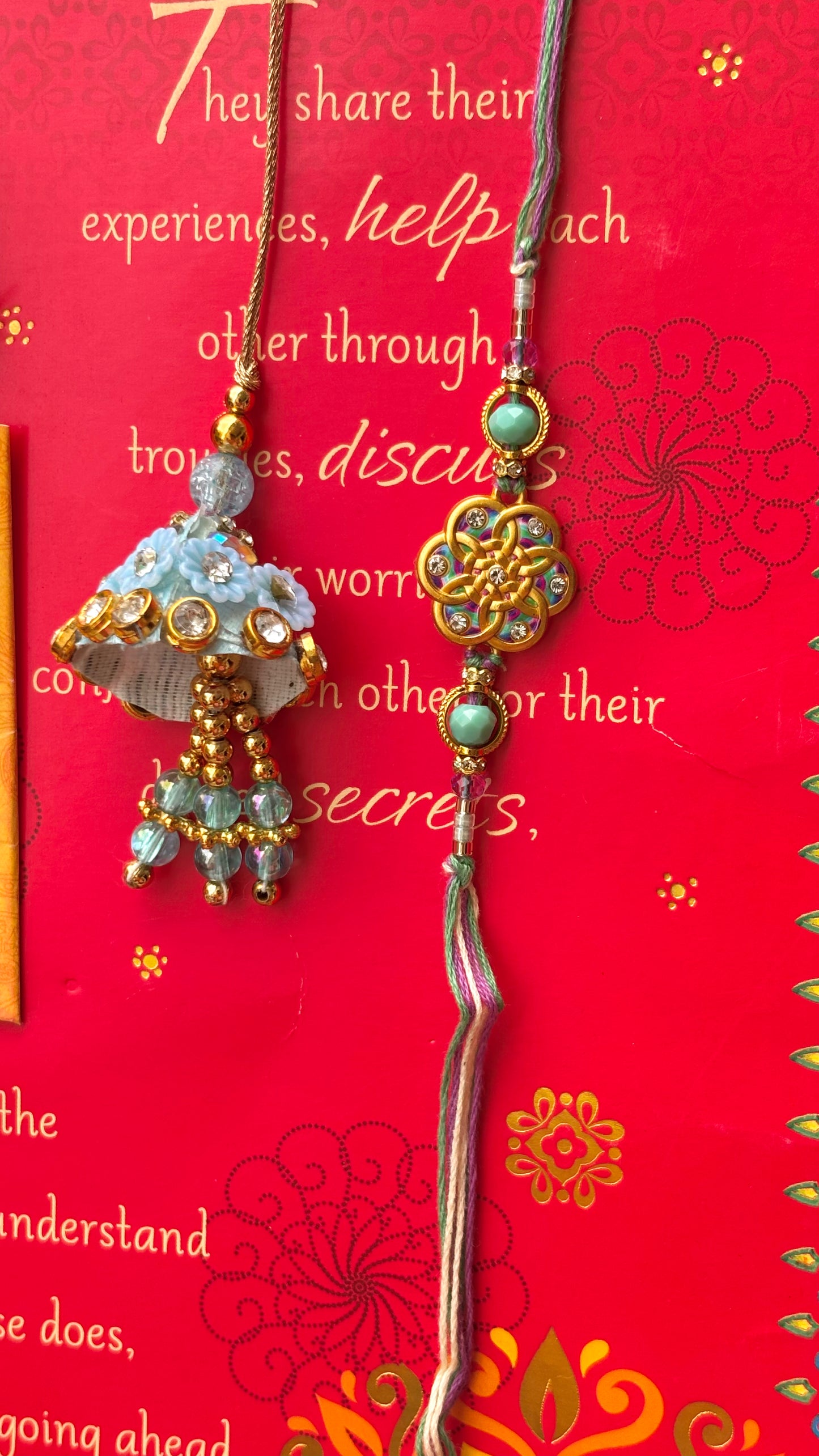 Meenakari nakashi bhaiya bhabhi rakhi ( shipping will be extra)