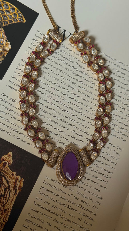 Simran tanzanite Moissanite collar set