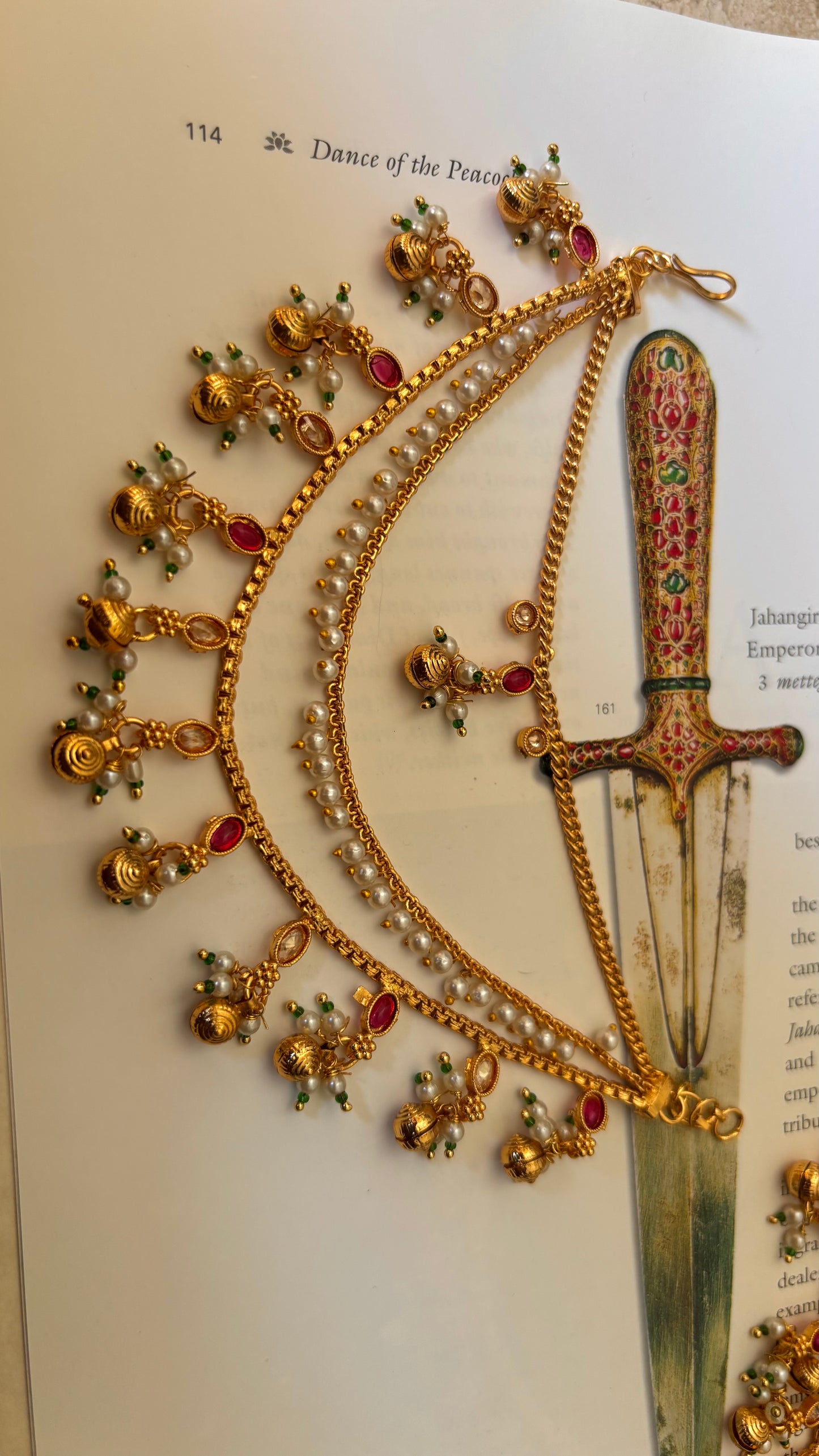 Three layer ruby with gold drops Kaan chain