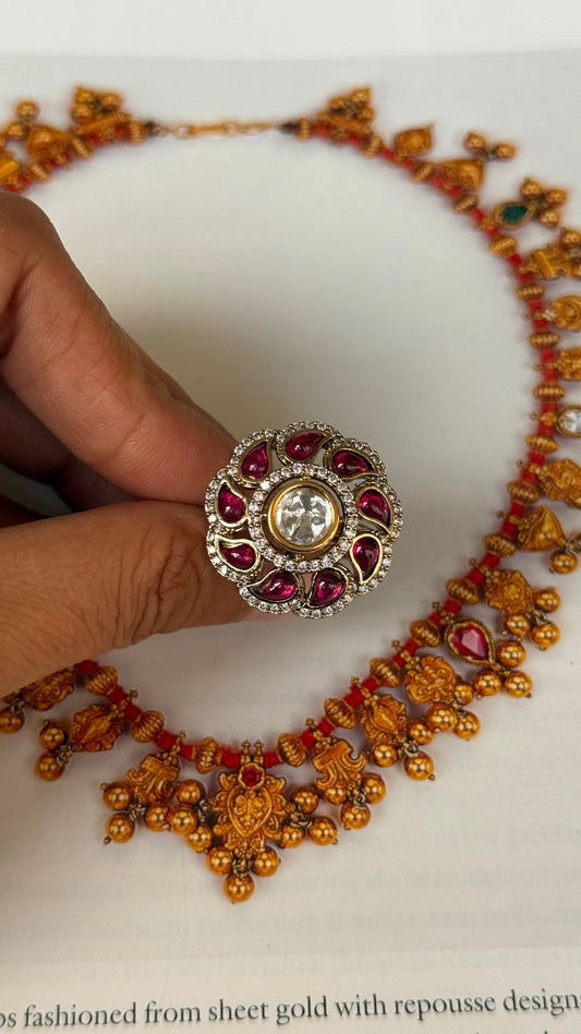 ruby floral victorian ring