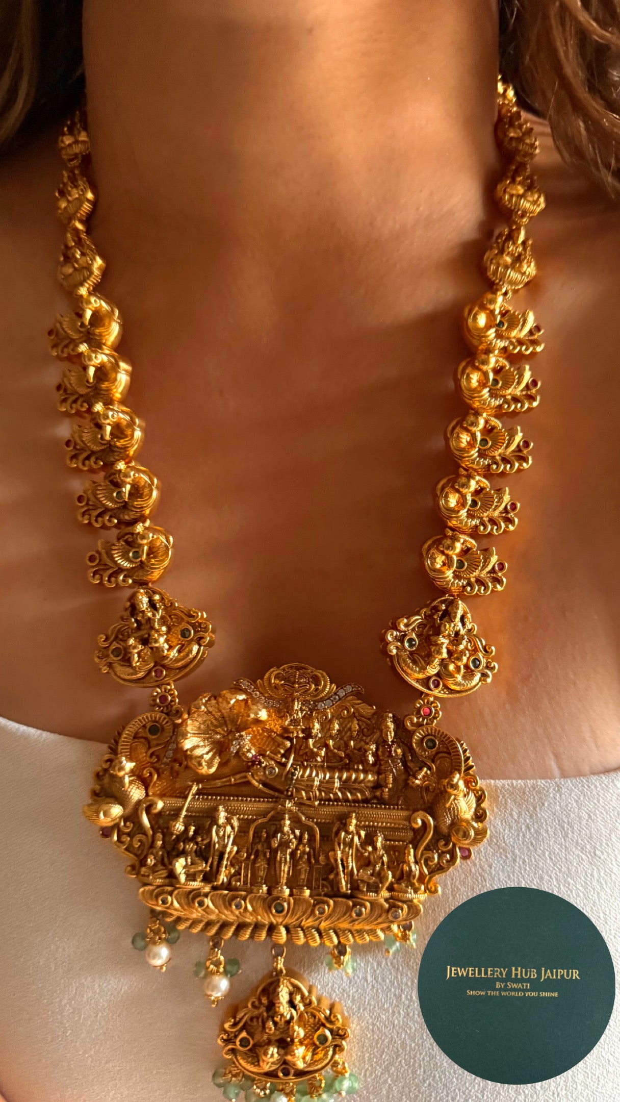 Lord vishnu inspired temple nakashi heritage Necklace