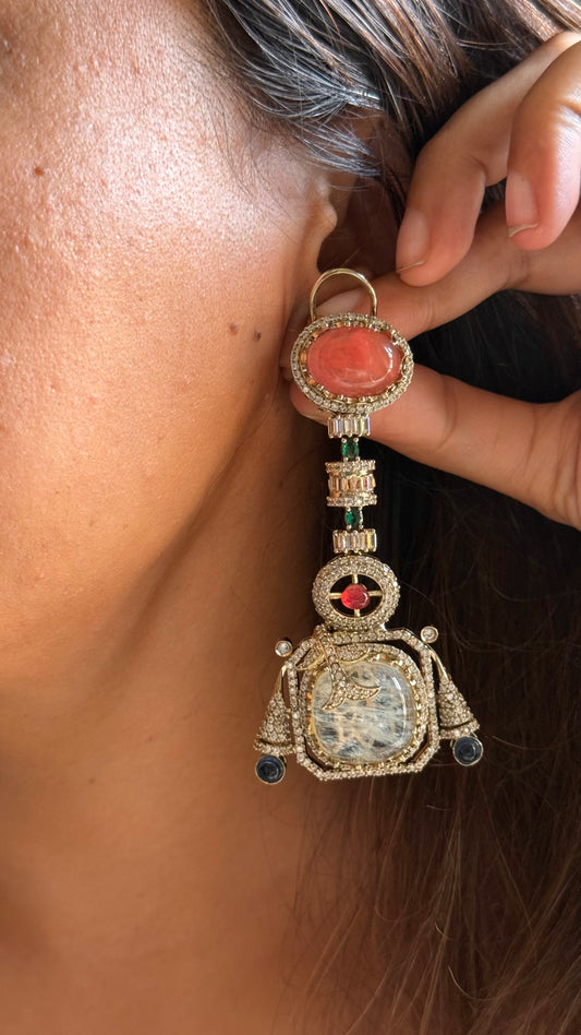 Sabhyasachi inspired
 doublet designer cocktail danglers