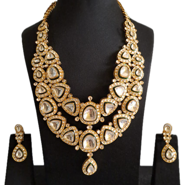 Maharani Necklace with uncut polki and meenakari